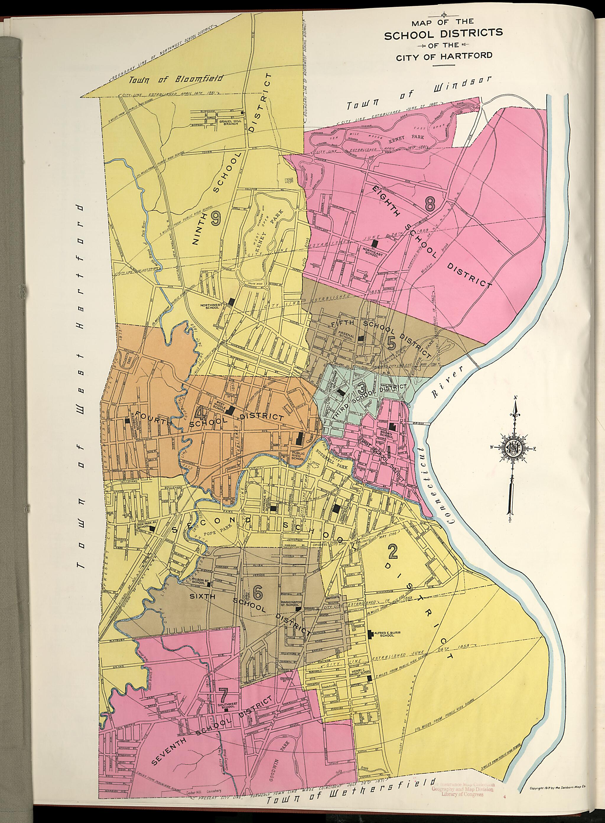 This old map of West Hartford, Hartford County, Connecticut was created by Sanborn Map Company in 1917