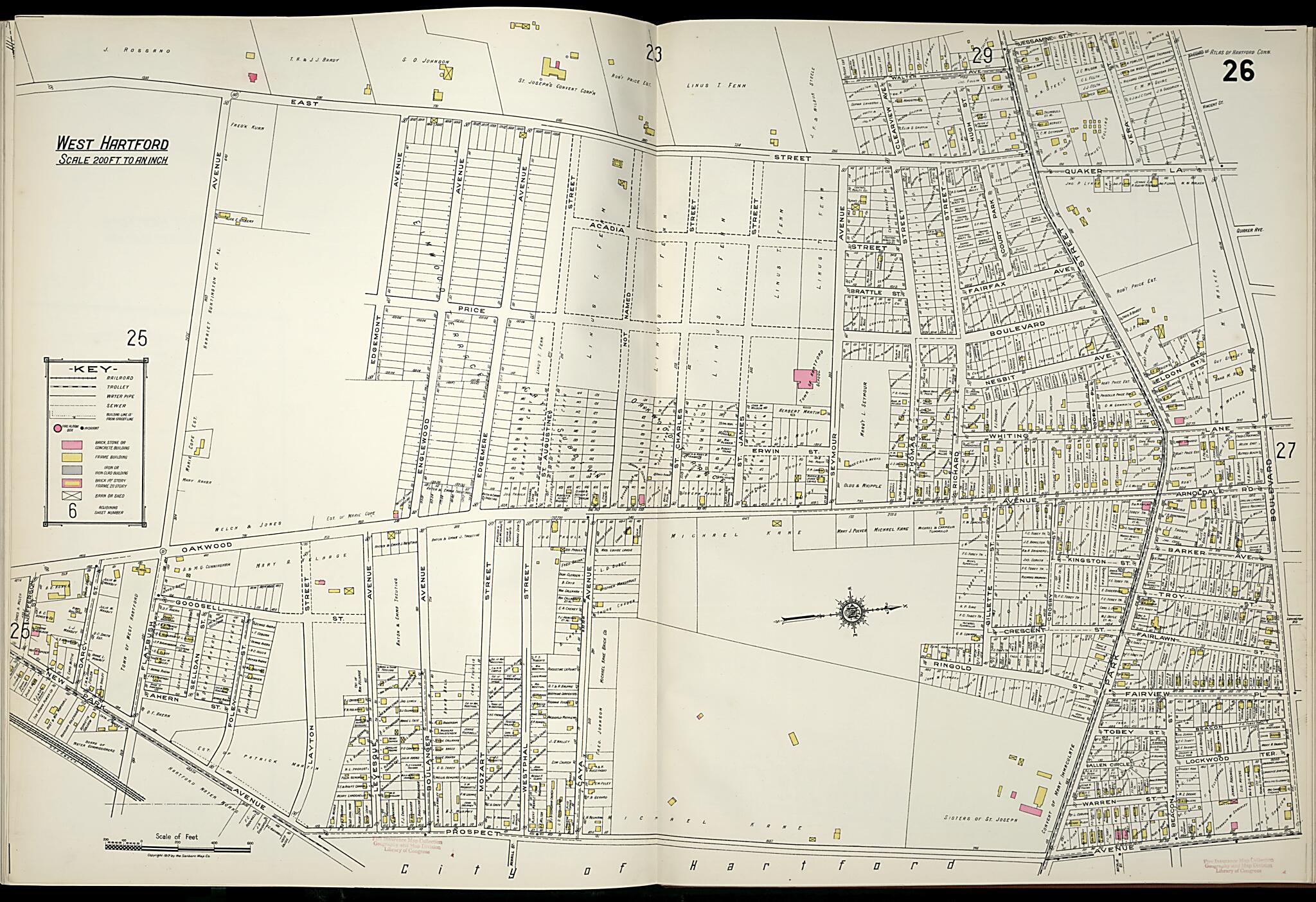 Hartford, Hartford County, Connecticut 1917 (Sheet 30) by Relic Map Company