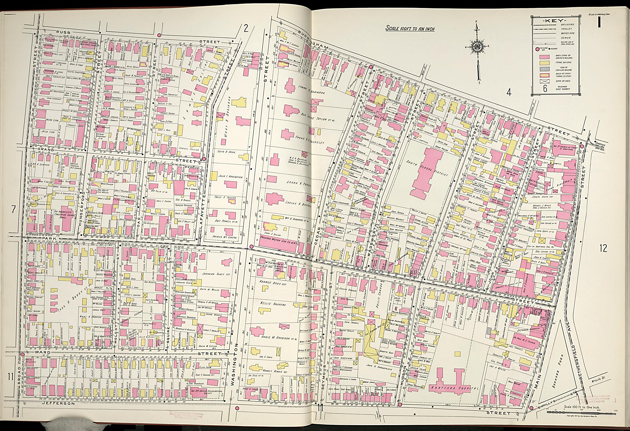 Hartford, Hartford County, Connecticut 1917 (Sheet 5) by Relic Map Company