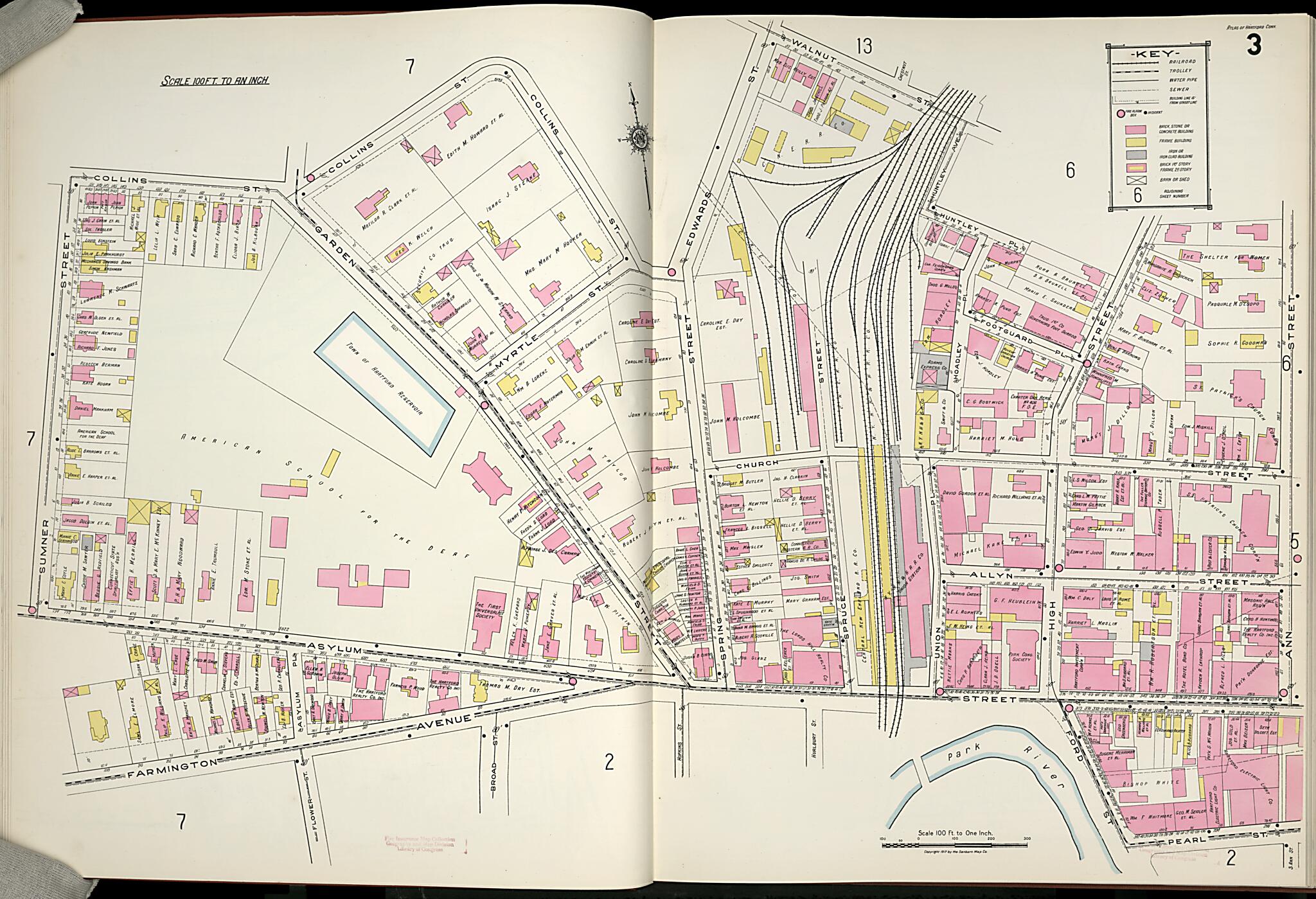 Hartford, Hartford County, Connecticut 1917 (Sheet 7) by Relic Map Company