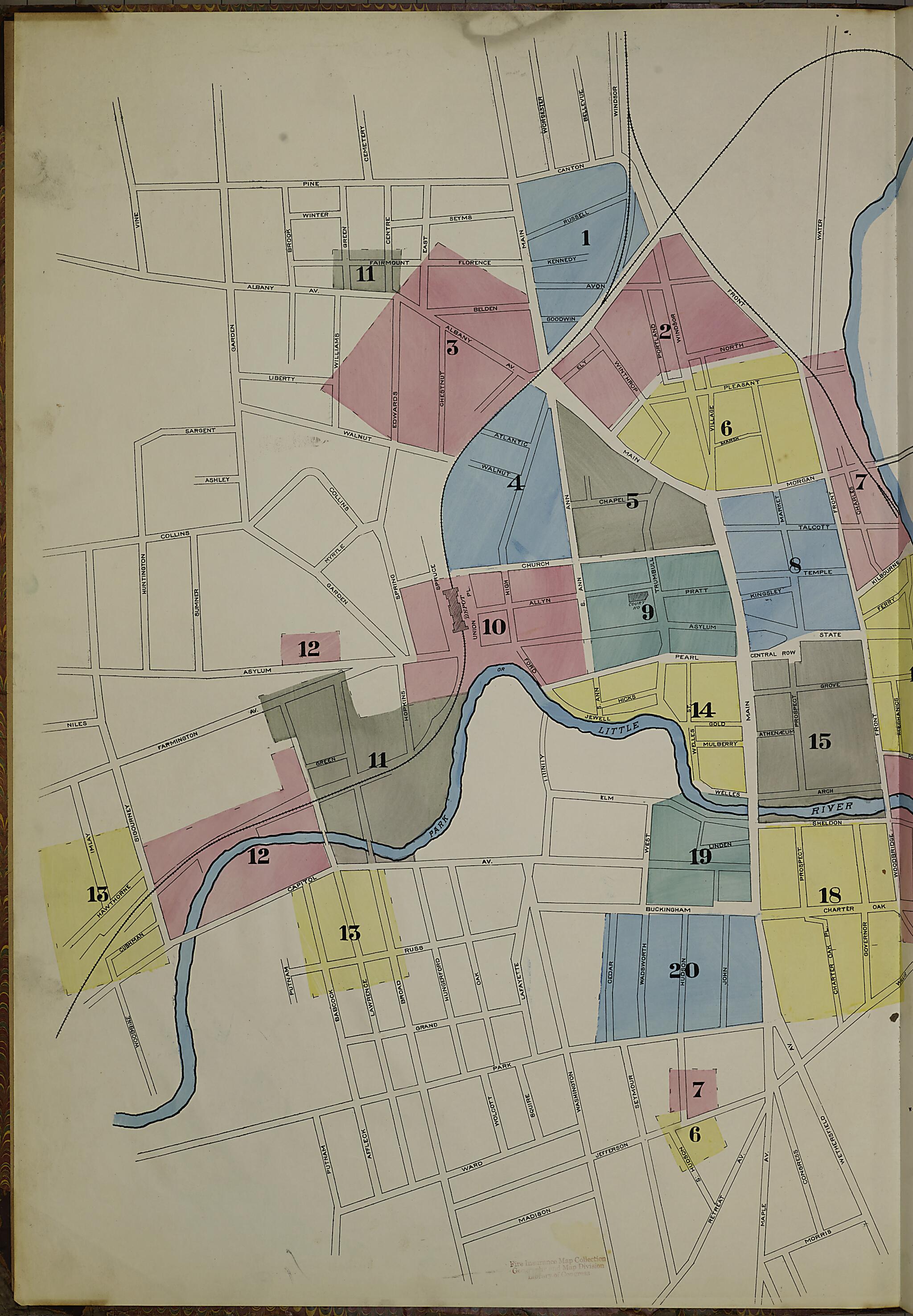Hartford, Hartford County, Connecticut 1885 (Sheet 1) by Relic Map Company