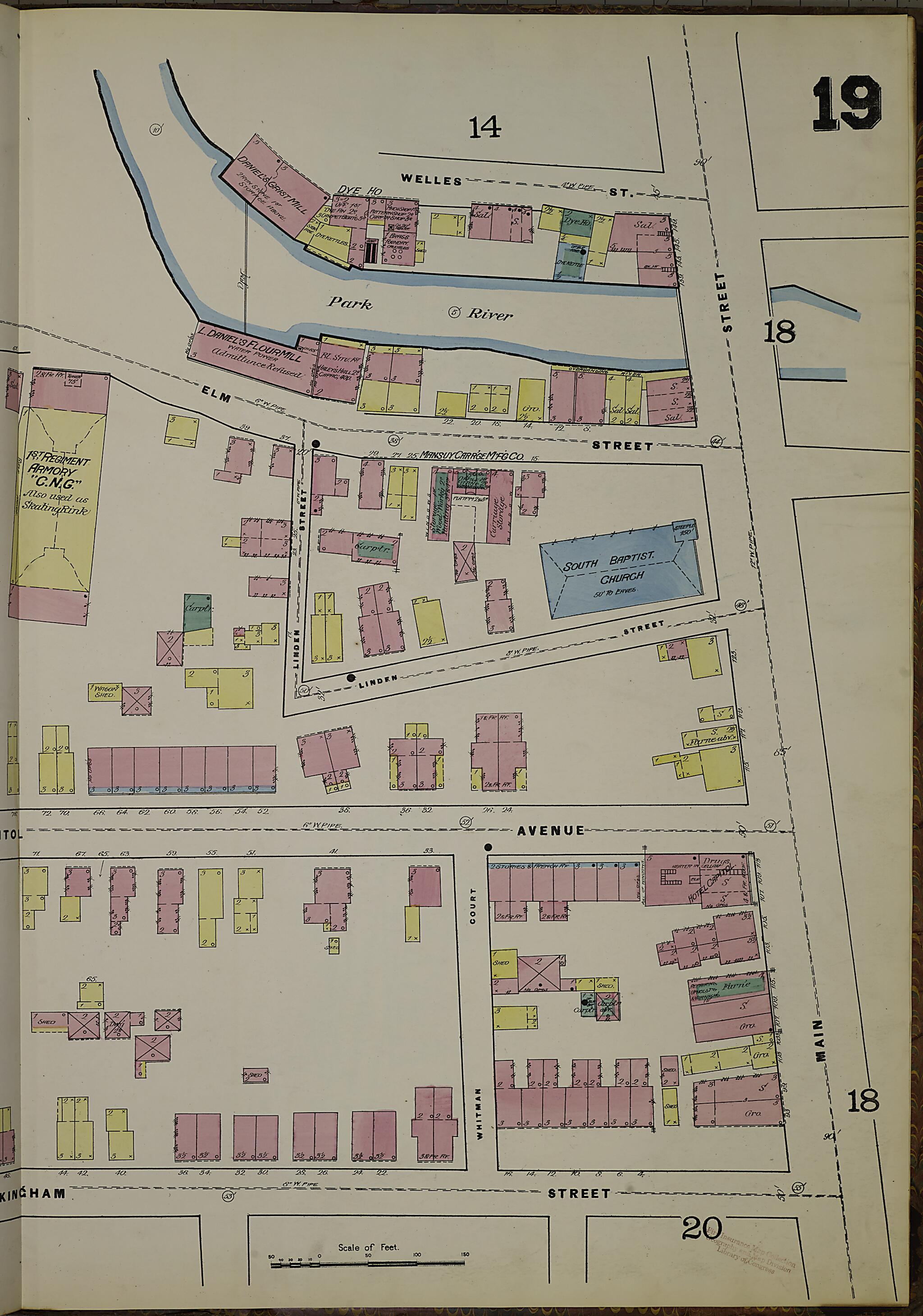 This old map of Hartford, Hartford County, Connecticut was created by Sanborn Map Company in 1885