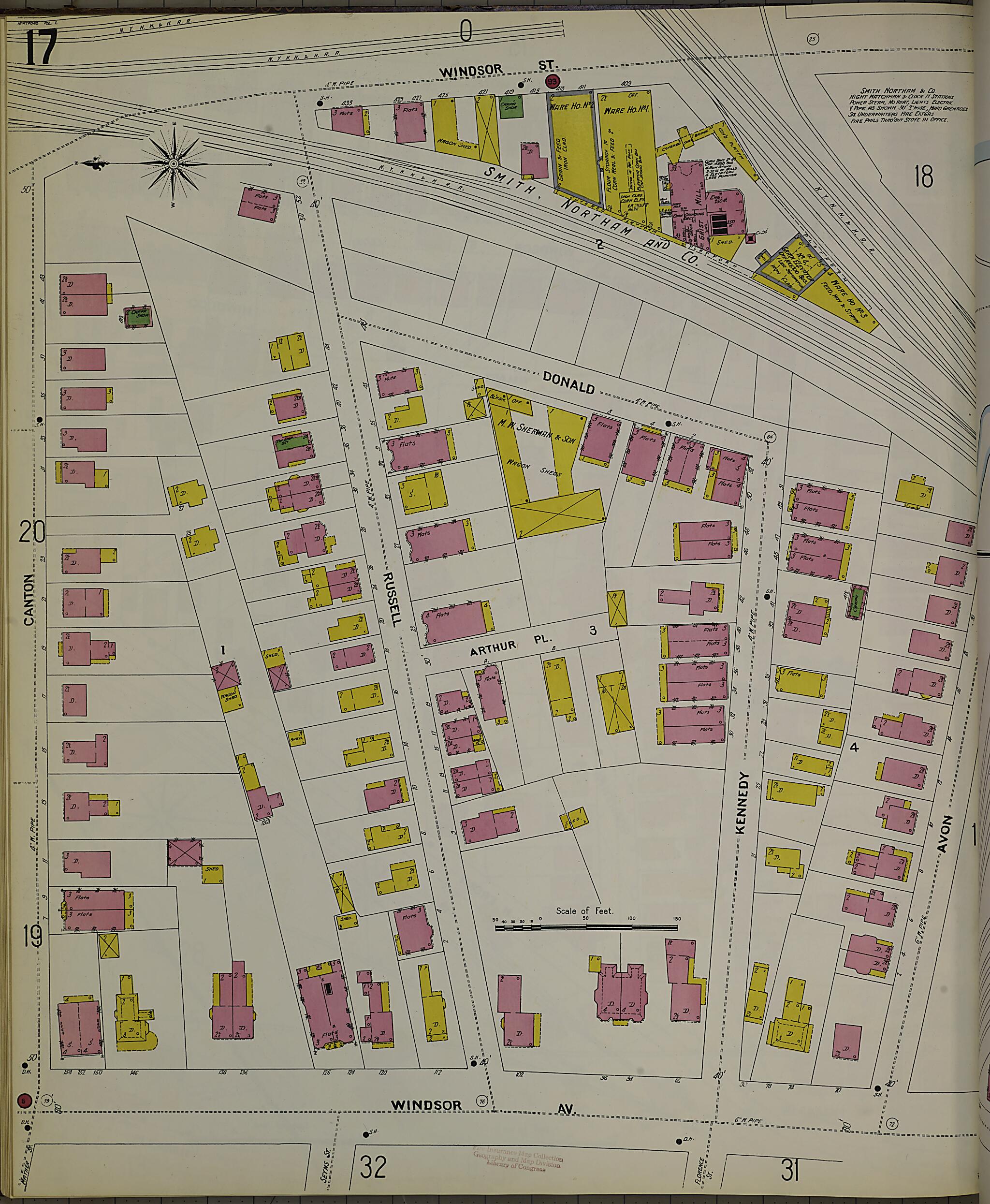 This old map of Hartford, Hartford County, Connecticut was created by Sanborn Map Company in 1900