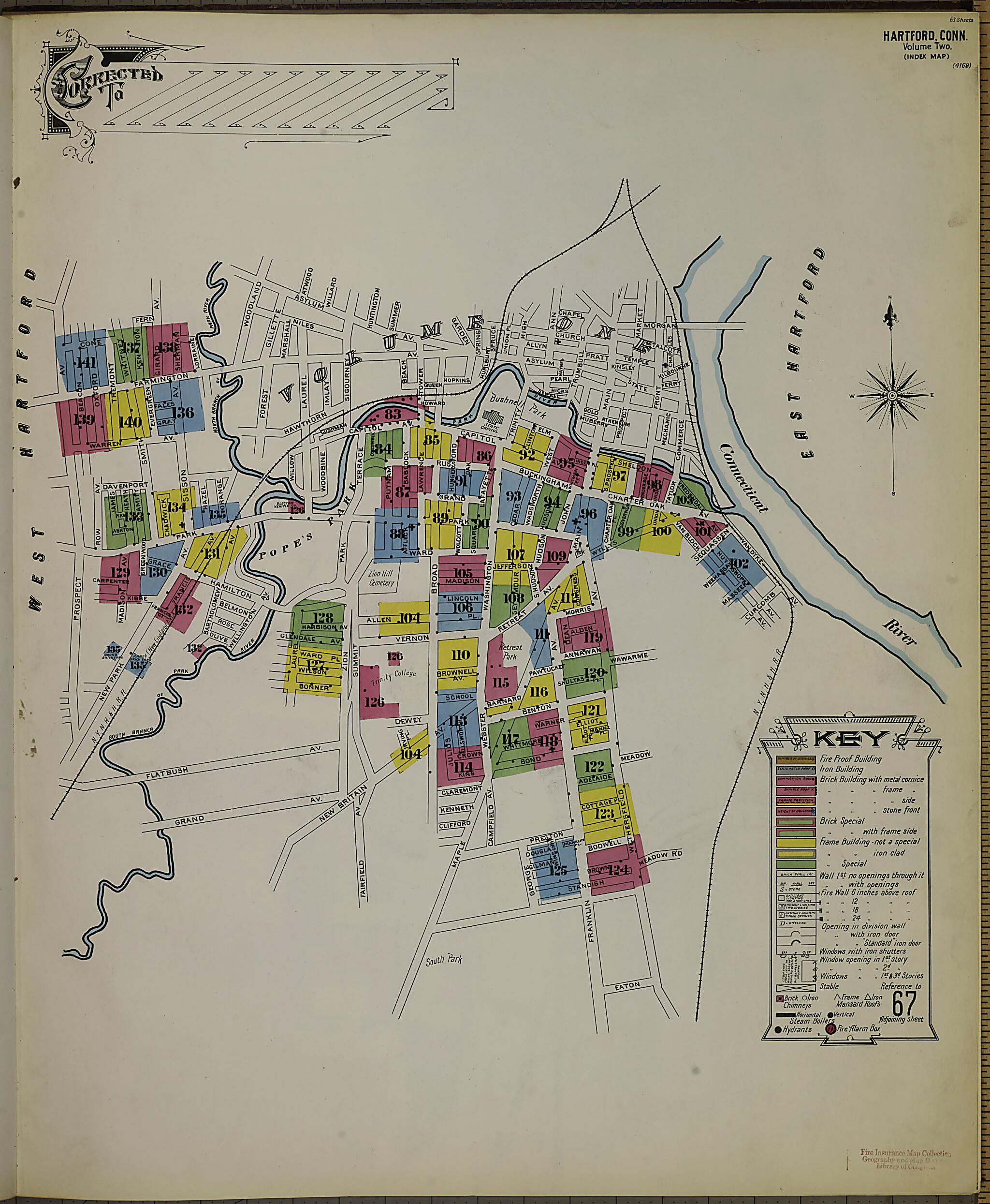 This old map of Hartford, Hartford County, Connecticut was created by Sanborn Map Company in 1900
