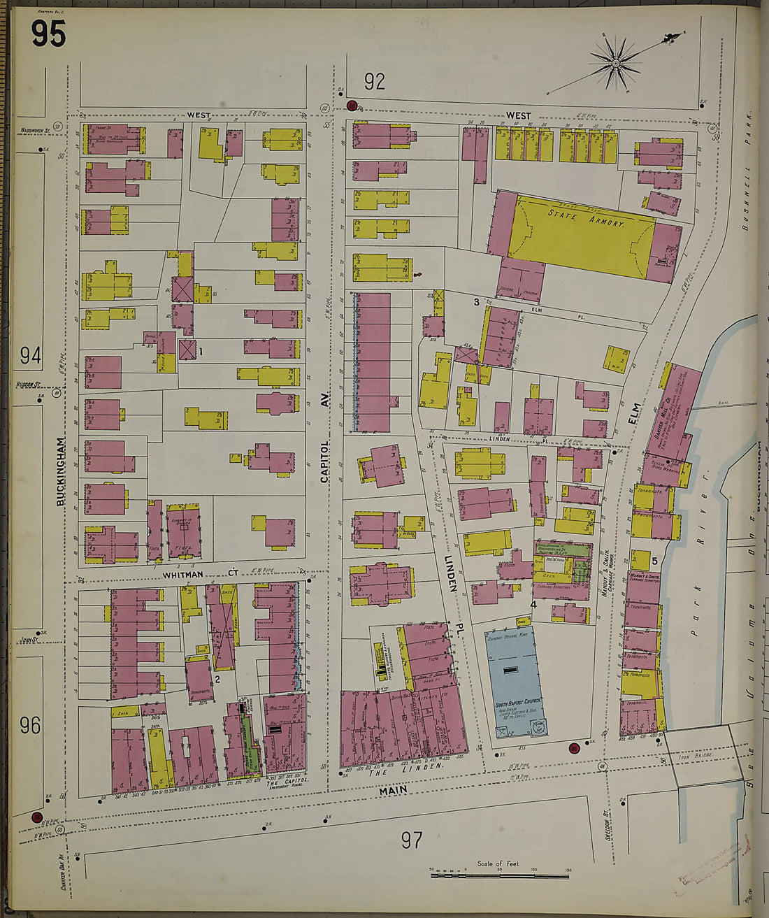 This old map of Hartford, Hartford County, Connecticut was created by Sanborn Map Company in 1900