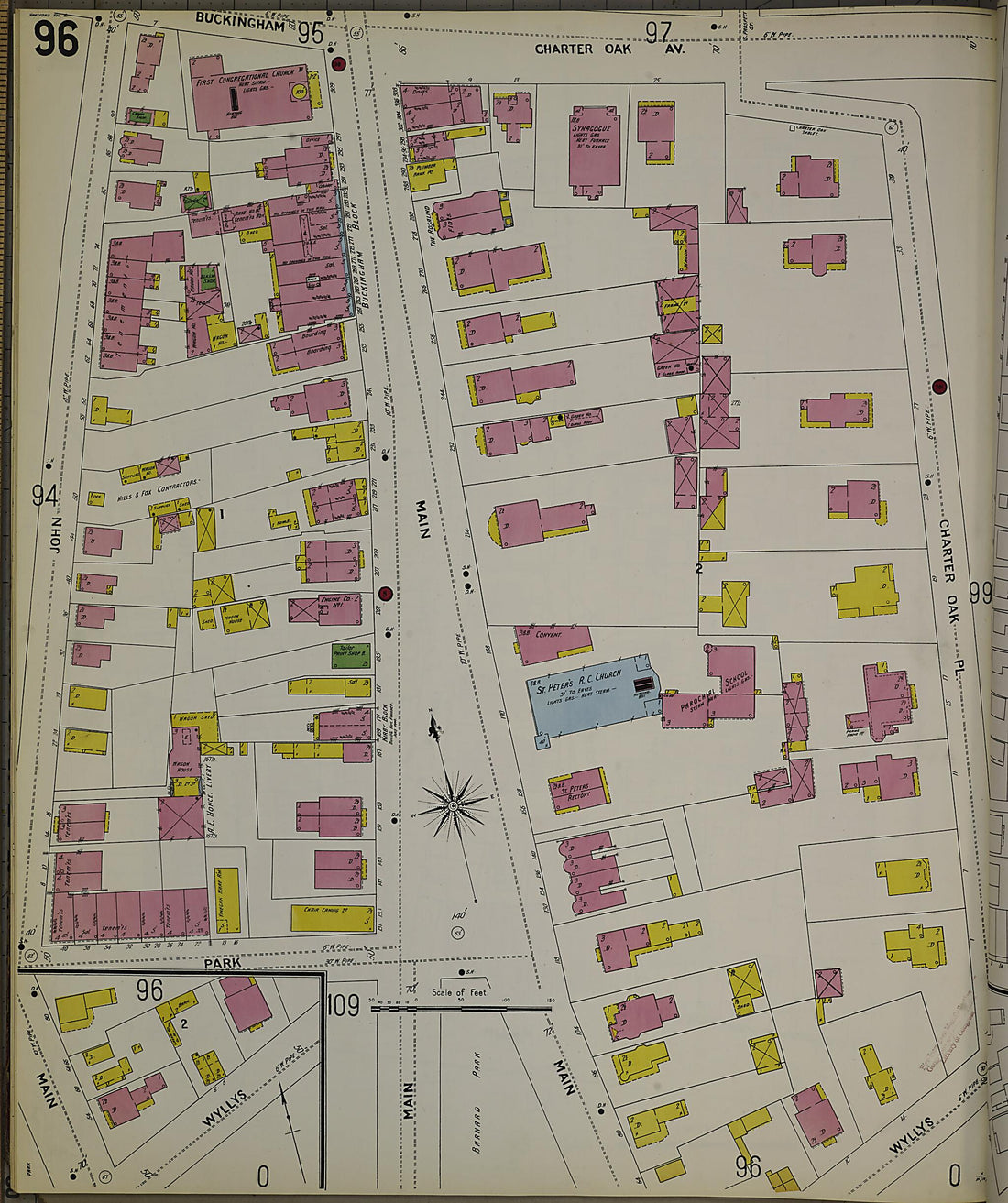 This old map of Hartford, Hartford County, Connecticut was created by Sanborn Map Company in 1900