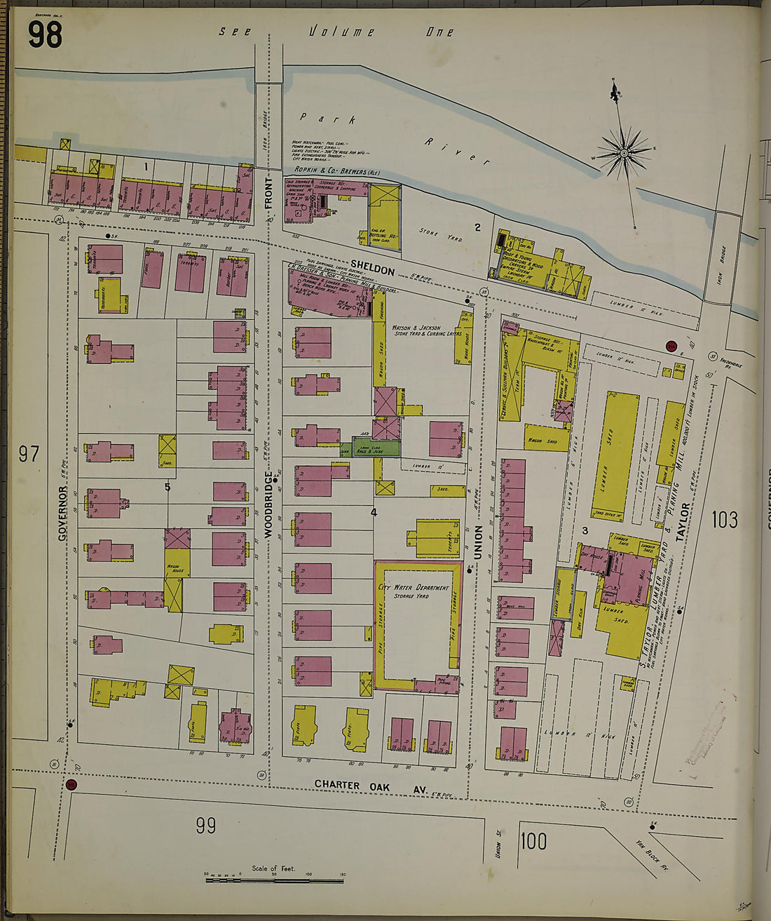 This old map of Hartford, Hartford County, Connecticut was created by Sanborn Map Company in 1900