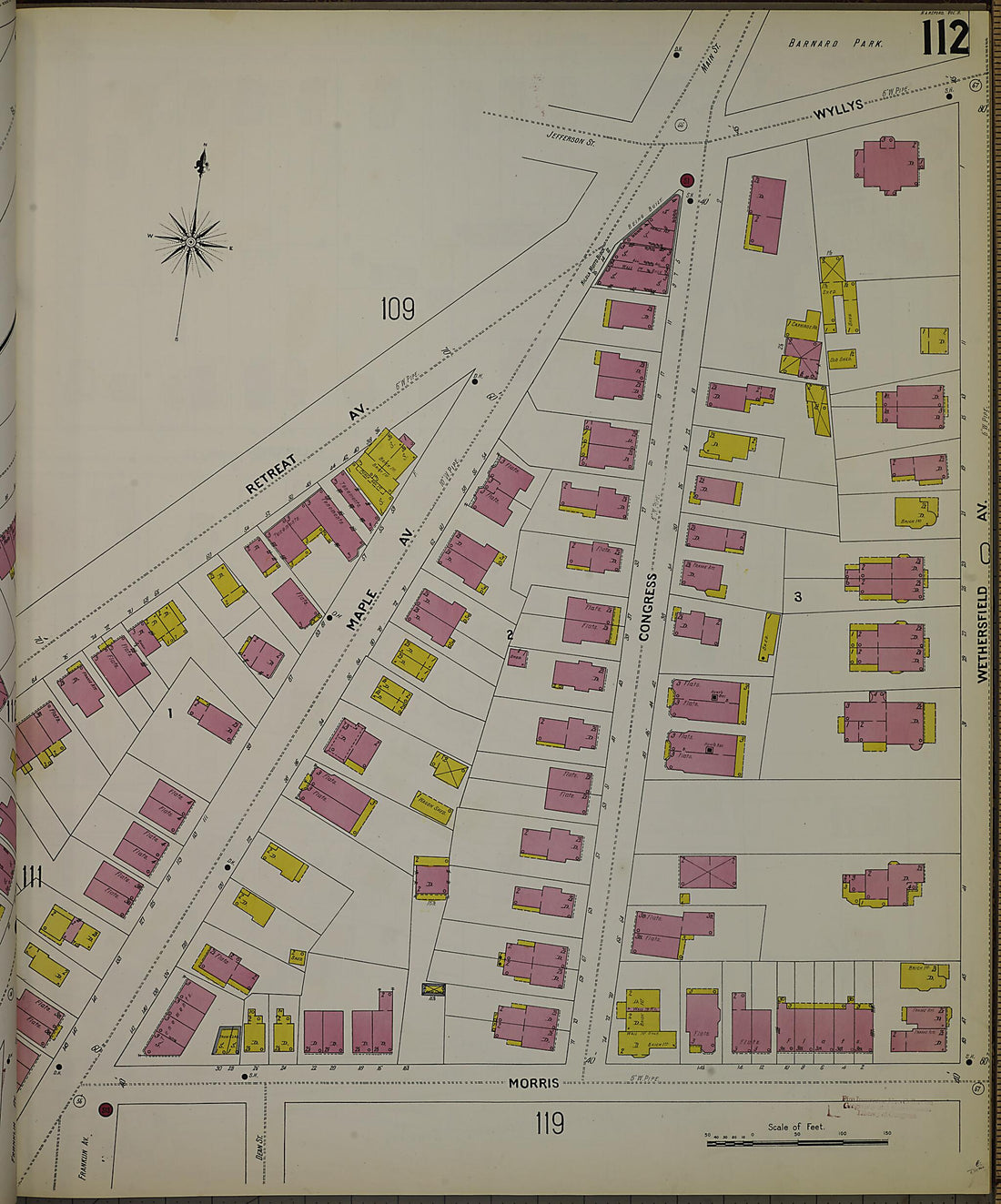 This old map of Hartford, Hartford County, Connecticut was created by Sanborn Map Company in 1900