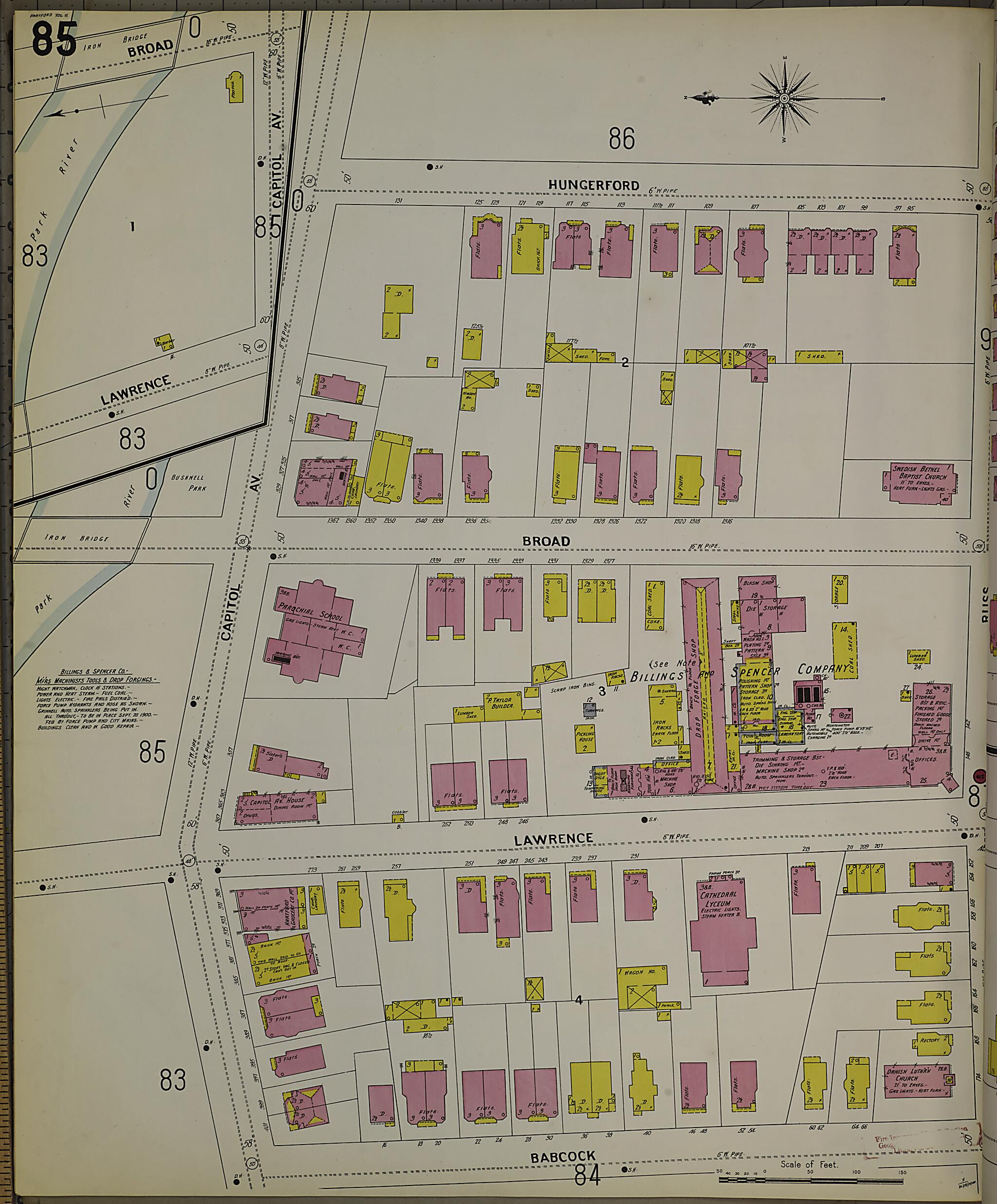This old map of Hartford, Hartford County, Connecticut was created by Sanborn Map Company in 1900