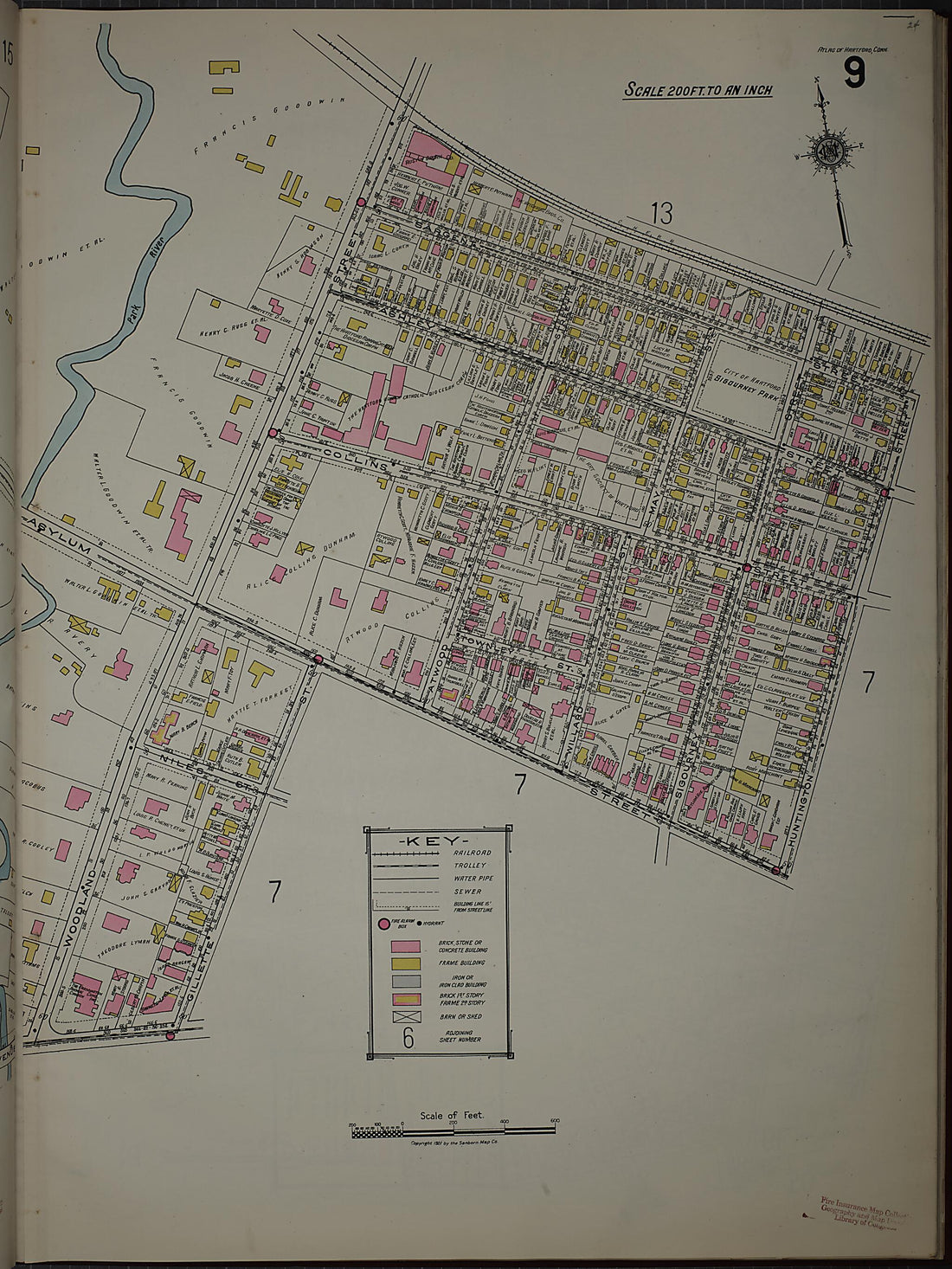 This old map of West Hartford, Hartford County, Connecticut was created by Sanborn Map Company in 1920