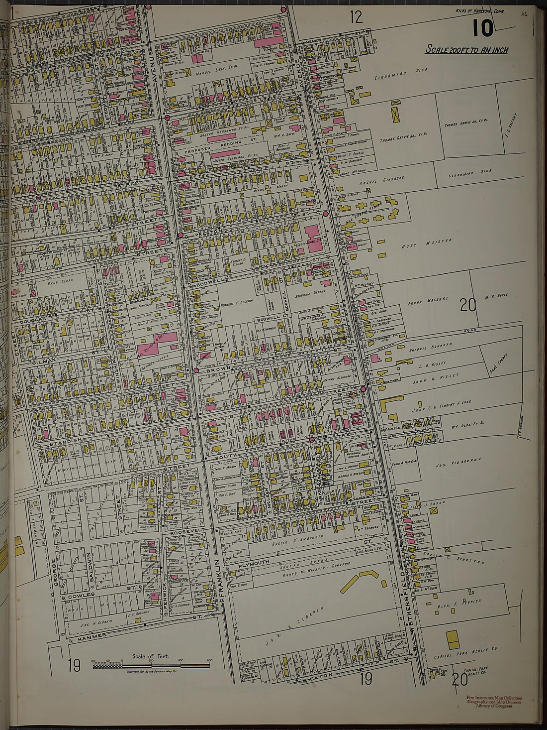 This old map of West Hartford, Hartford County, Connecticut was created by Sanborn Map Company in 1920