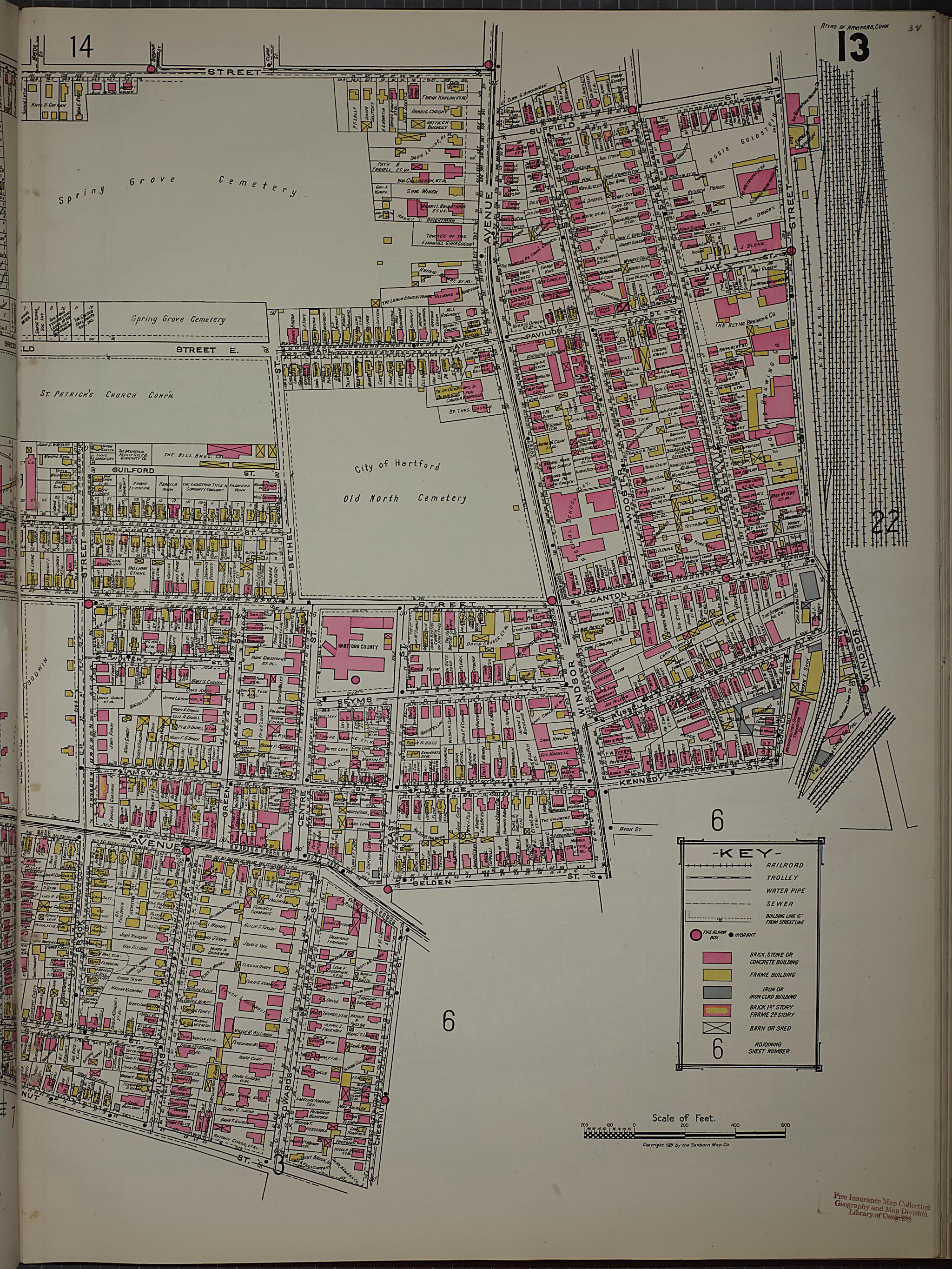 This old map of West Hartford, Hartford County, Connecticut was created by Sanborn Map Company in 1920