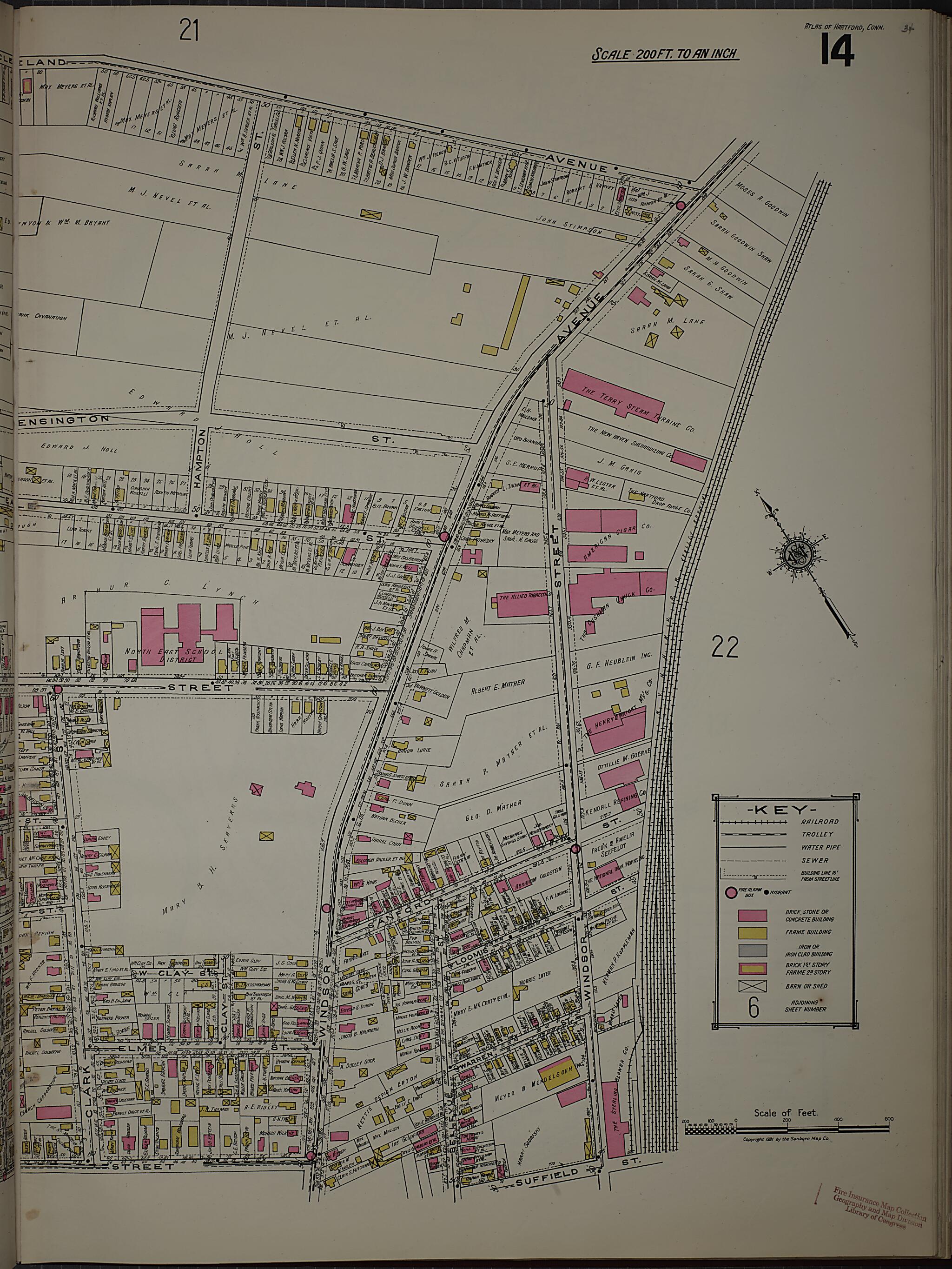 This old map of West Hartford, Hartford County, Connecticut was created by Sanborn Map Company in 1920