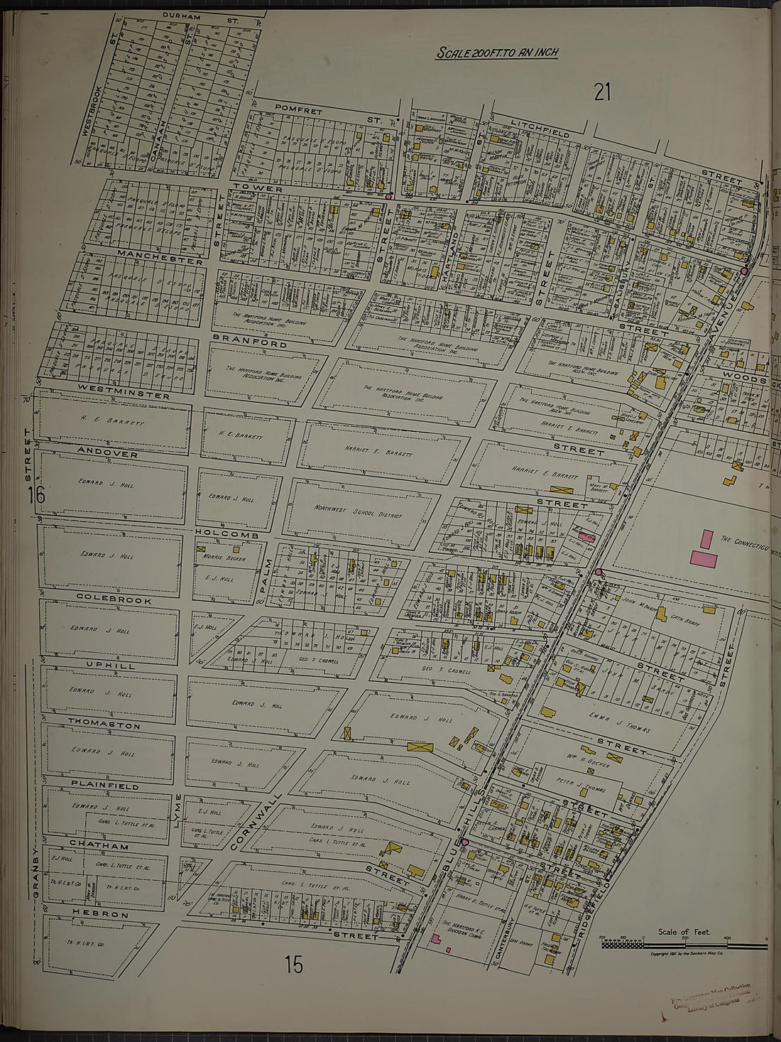 This old map of West Hartford, Hartford County, Connecticut was created by Sanborn Map Company in 1920