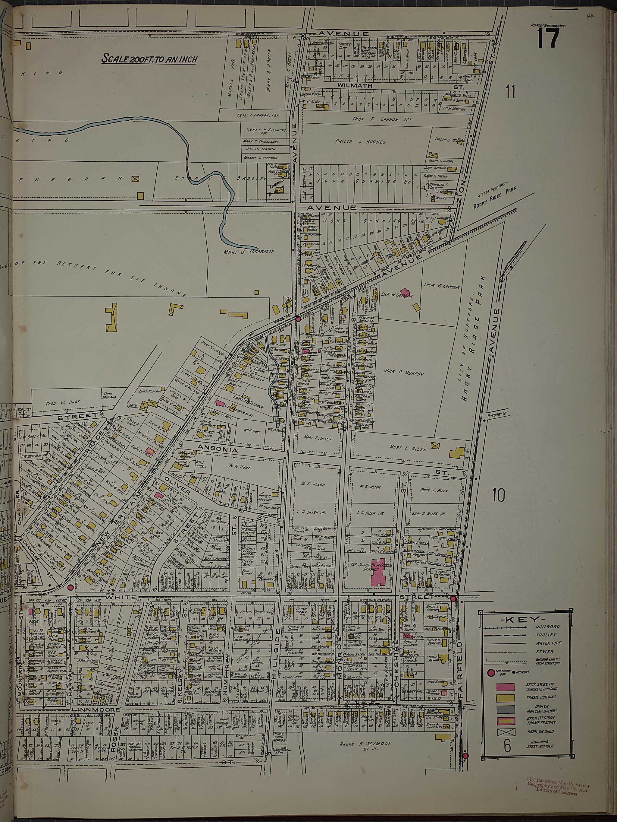 This old map of West Hartford, Hartford County, Connecticut was created by Sanborn Map Company in 1920