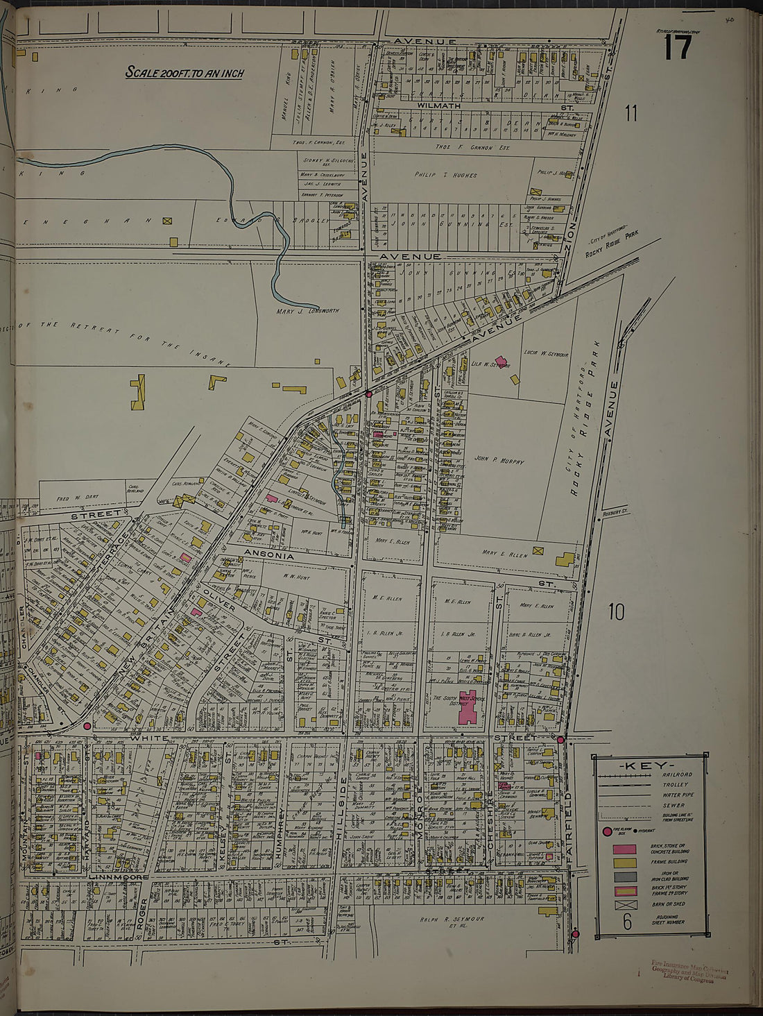 This old map of West Hartford, Hartford County, Connecticut was created by Sanborn Map Company in 1920