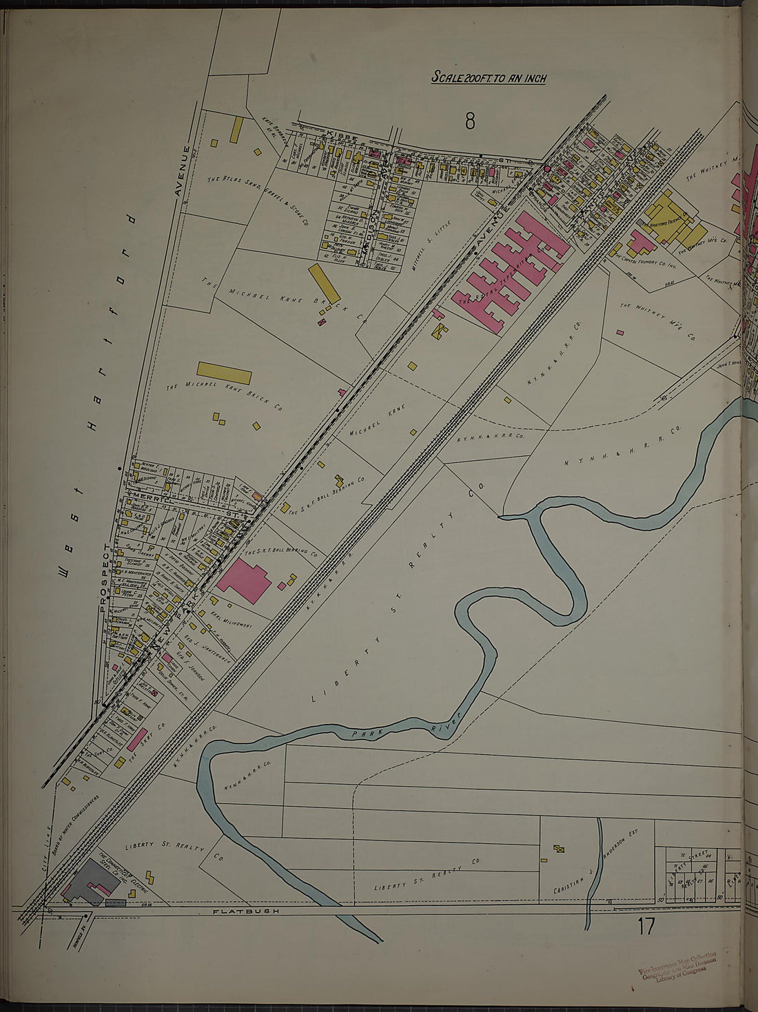 This old map of West Hartford, Hartford County, Connecticut was created by Sanborn Map Company in 1920