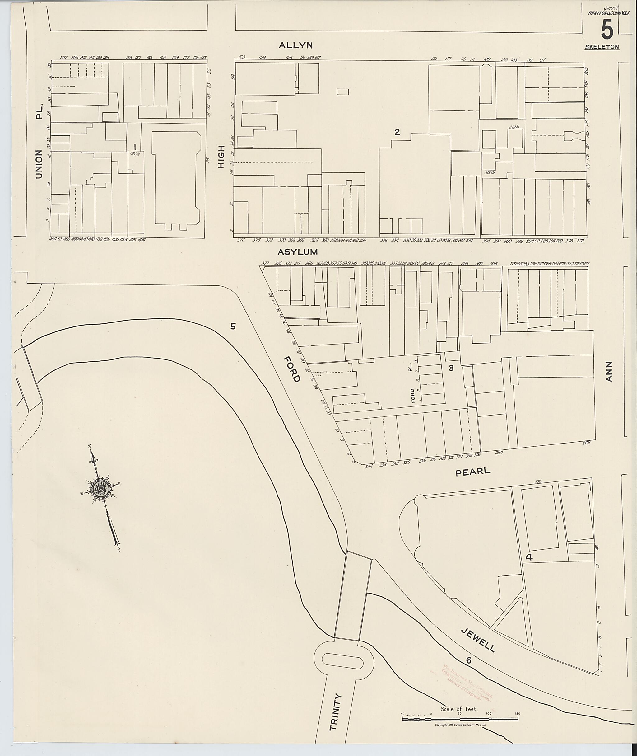 This old map of West Hartford, Hartford County, Connecticut was created by Sanborn Map Company in 1922