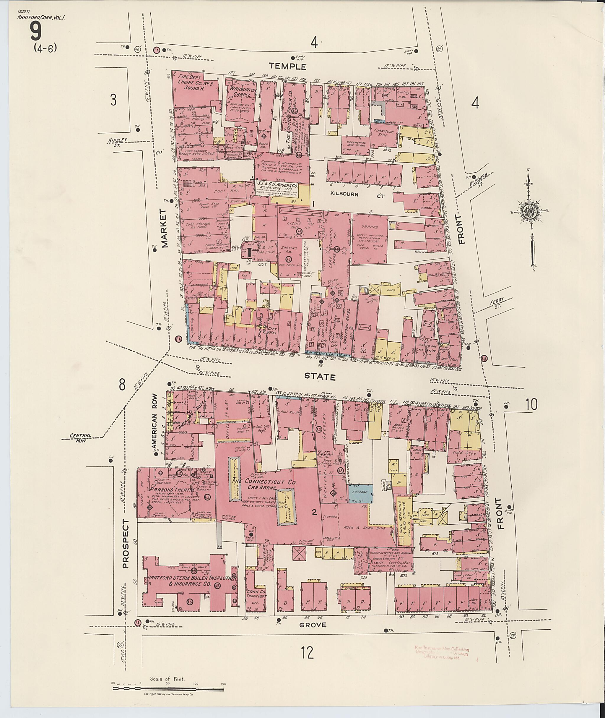 This old map of West Hartford, Hartford County, Connecticut was created by Sanborn Map Company in 1922
