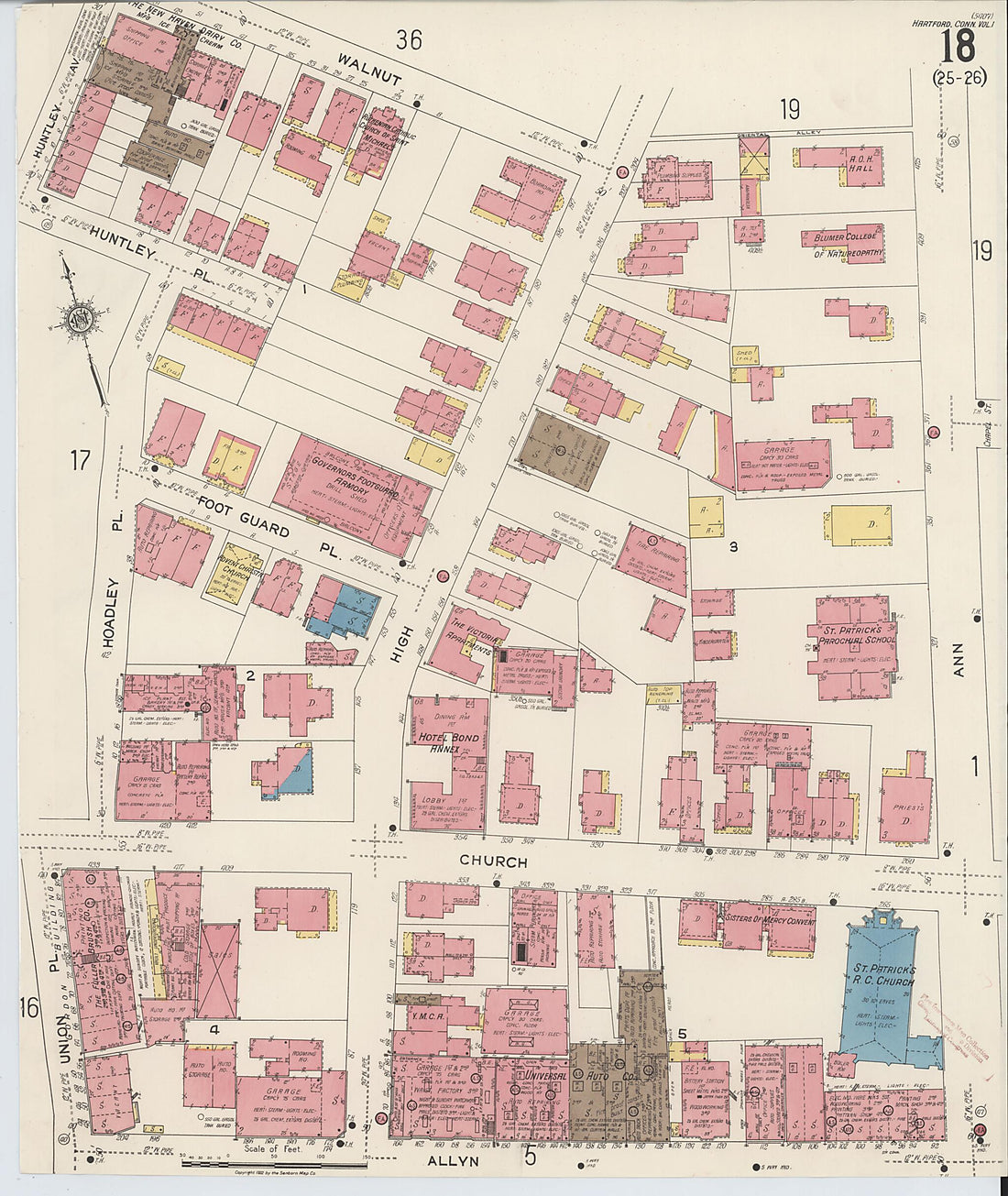 This old map of West Hartford, Hartford County, Connecticut was created by Sanborn Map Company in 1922