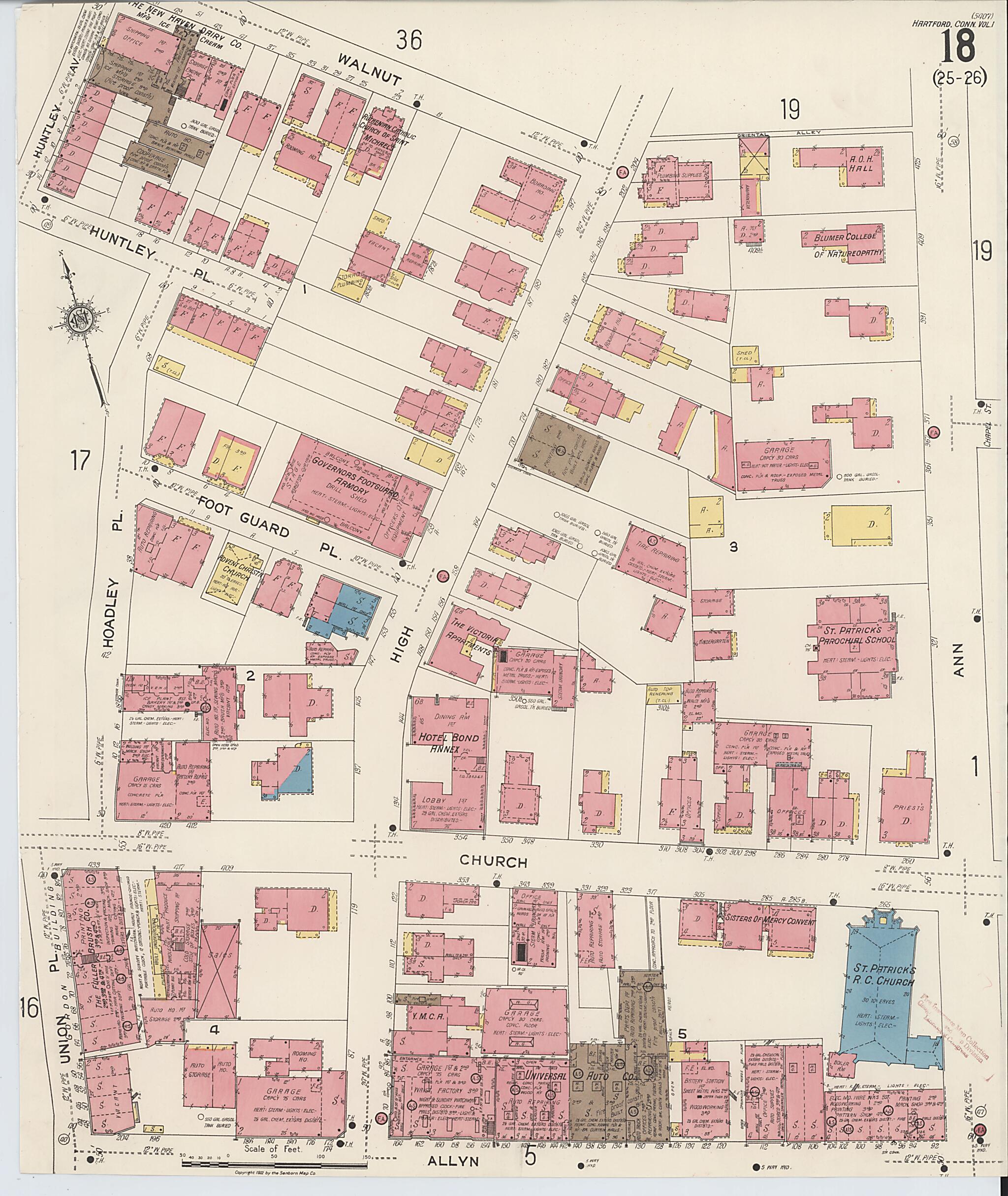 This old map of West Hartford, Hartford County, Connecticut was created by Sanborn Map Company in 1922
