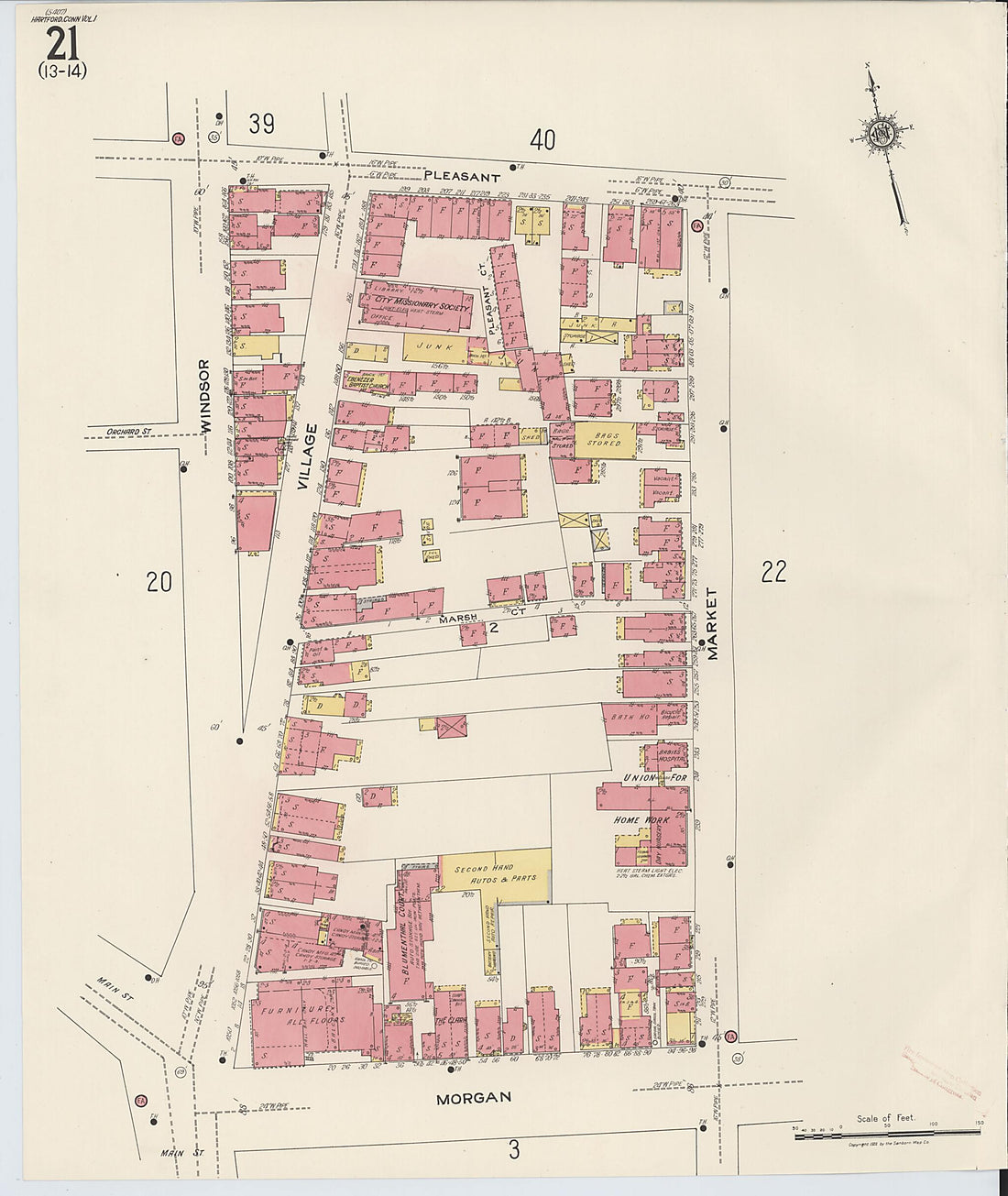 This old map of West Hartford, Hartford County, Connecticut was created by Sanborn Map Company in 1922