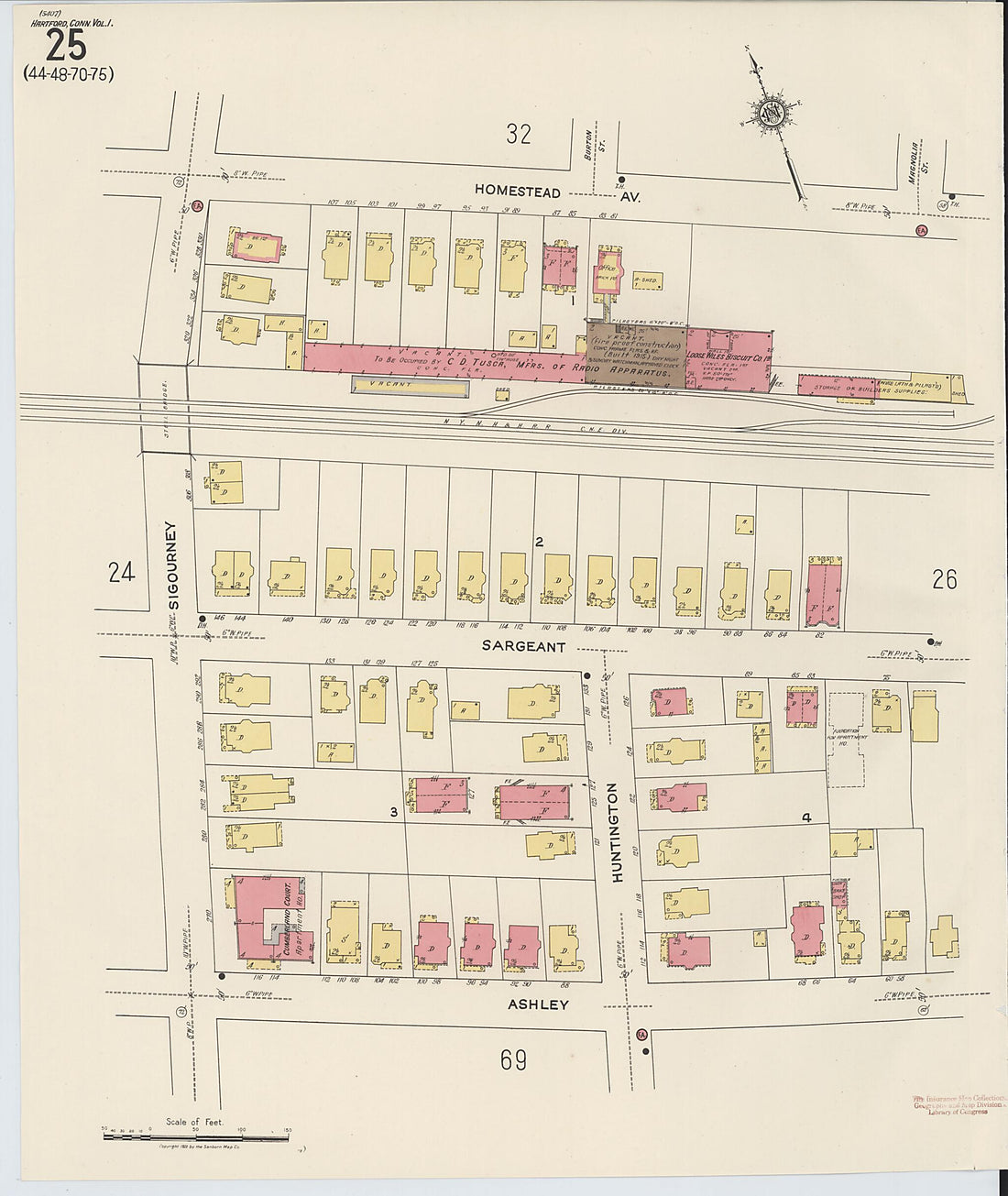 This old map of West Hartford, Hartford County, Connecticut was created by Sanborn Map Company in 1922