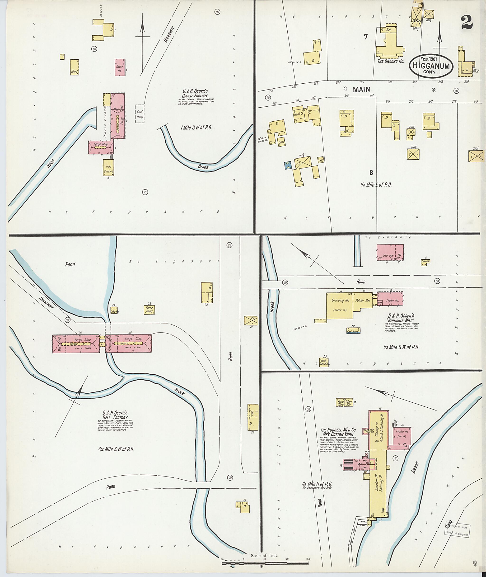 This old map of Higganum, Middlesex County, Connecticut was created by Sanborn Map Company in 1901