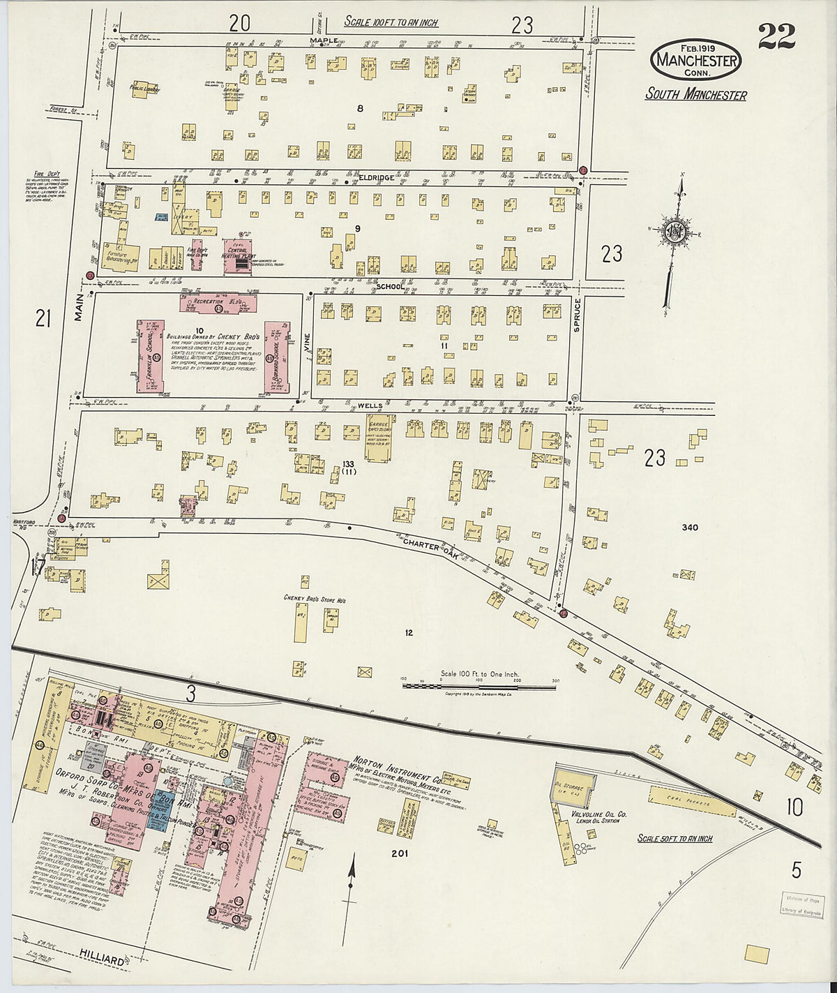 Manchester, Hartford County, Connecticut 1919 (Sheet 22 of 25) by Relic Map Company