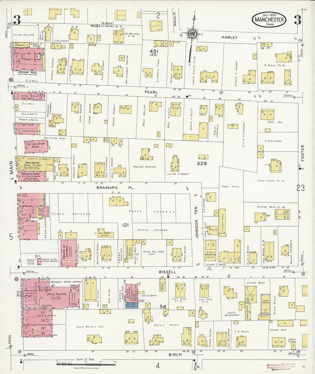 This old map of Manchester Green, Hartford County, Connecticut was created by Sanborn Map Company in 1926