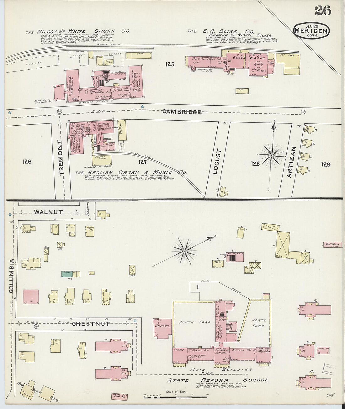 This old map of Meriden, New Haven County, Connecticut was created by Sanborn Map Company in 1891