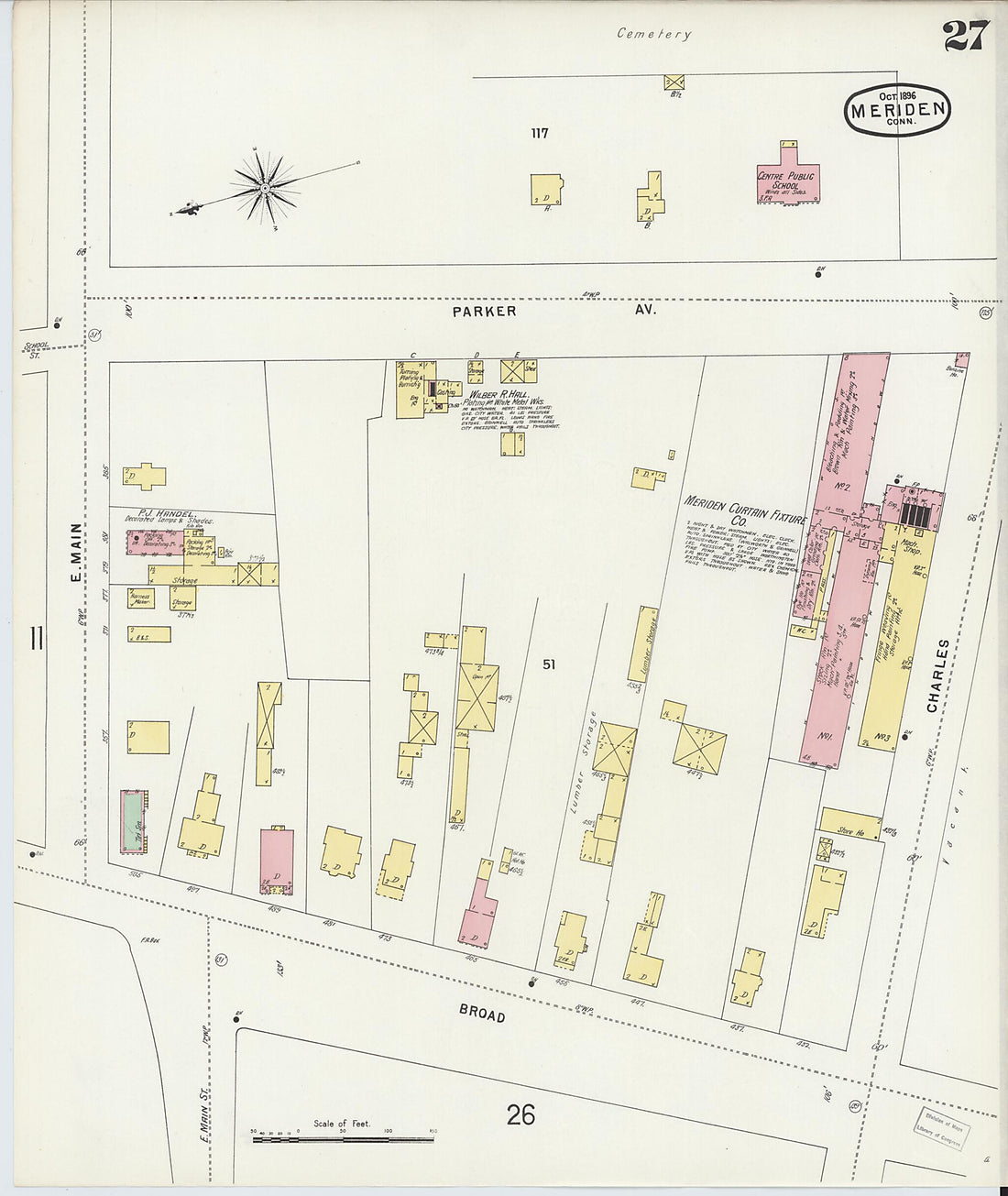 This old map of Meriden, New Haven County, Connecticut was created by Sanborn Map Company in 1896