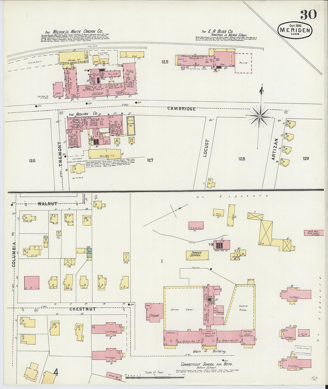This old map of Meriden, New Haven County, Connecticut was created by Sanborn Map Company in 1896