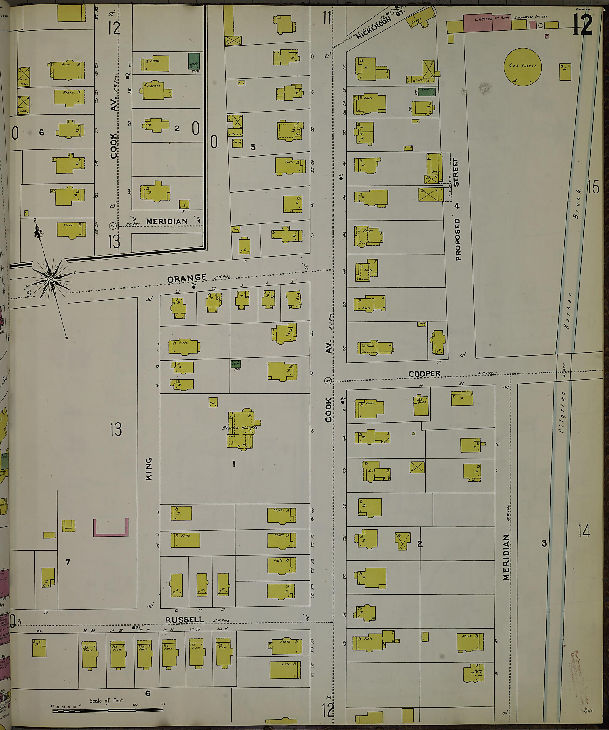 This old map of Meriden, New Haven County, Connecticut was created by Sanborn Map Company in 1901