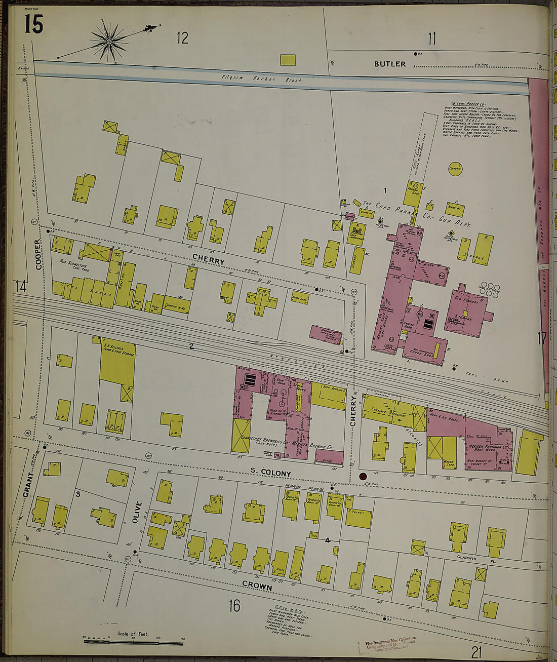 This old map of Meriden, New Haven County, Connecticut was created by Sanborn Map Company in 1901