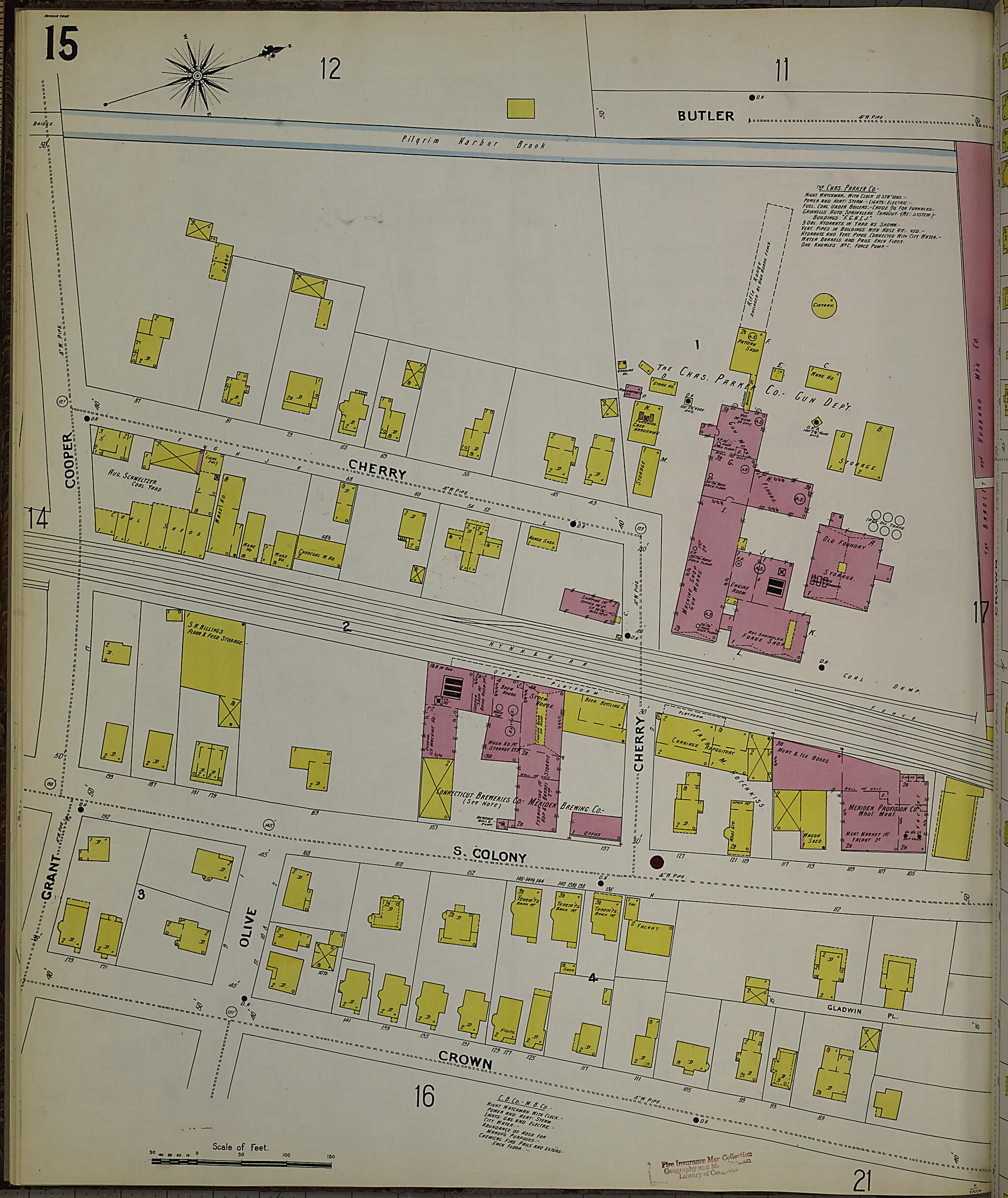 This old map of Meriden, New Haven County, Connecticut was created by Sanborn Map Company in 1901