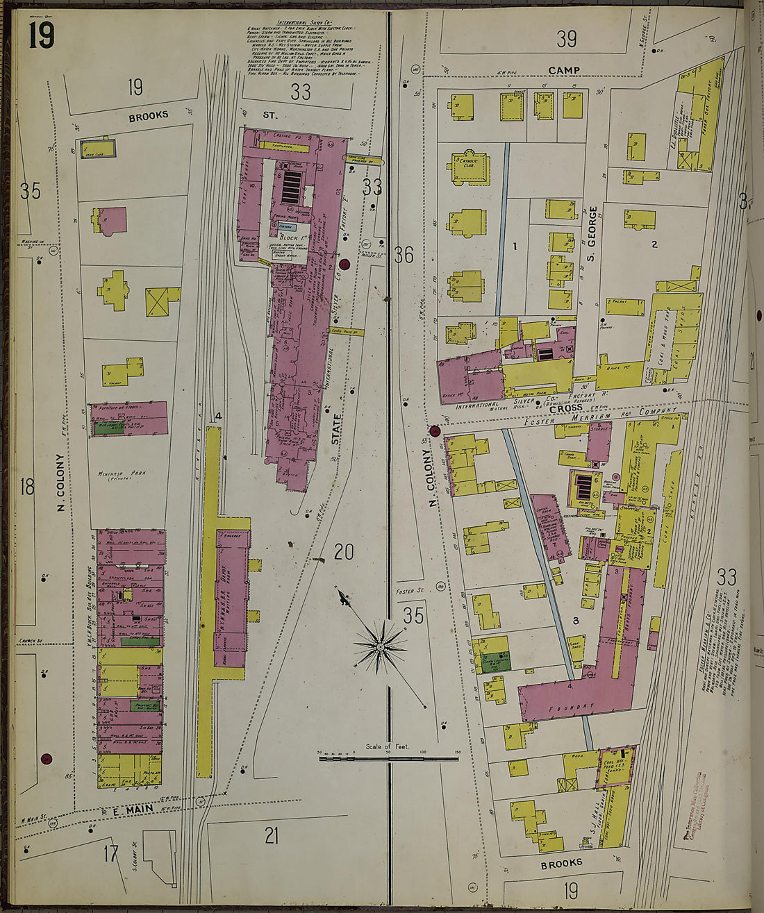 This old map of Meriden, New Haven County, Connecticut was created by Sanborn Map Company in 1901