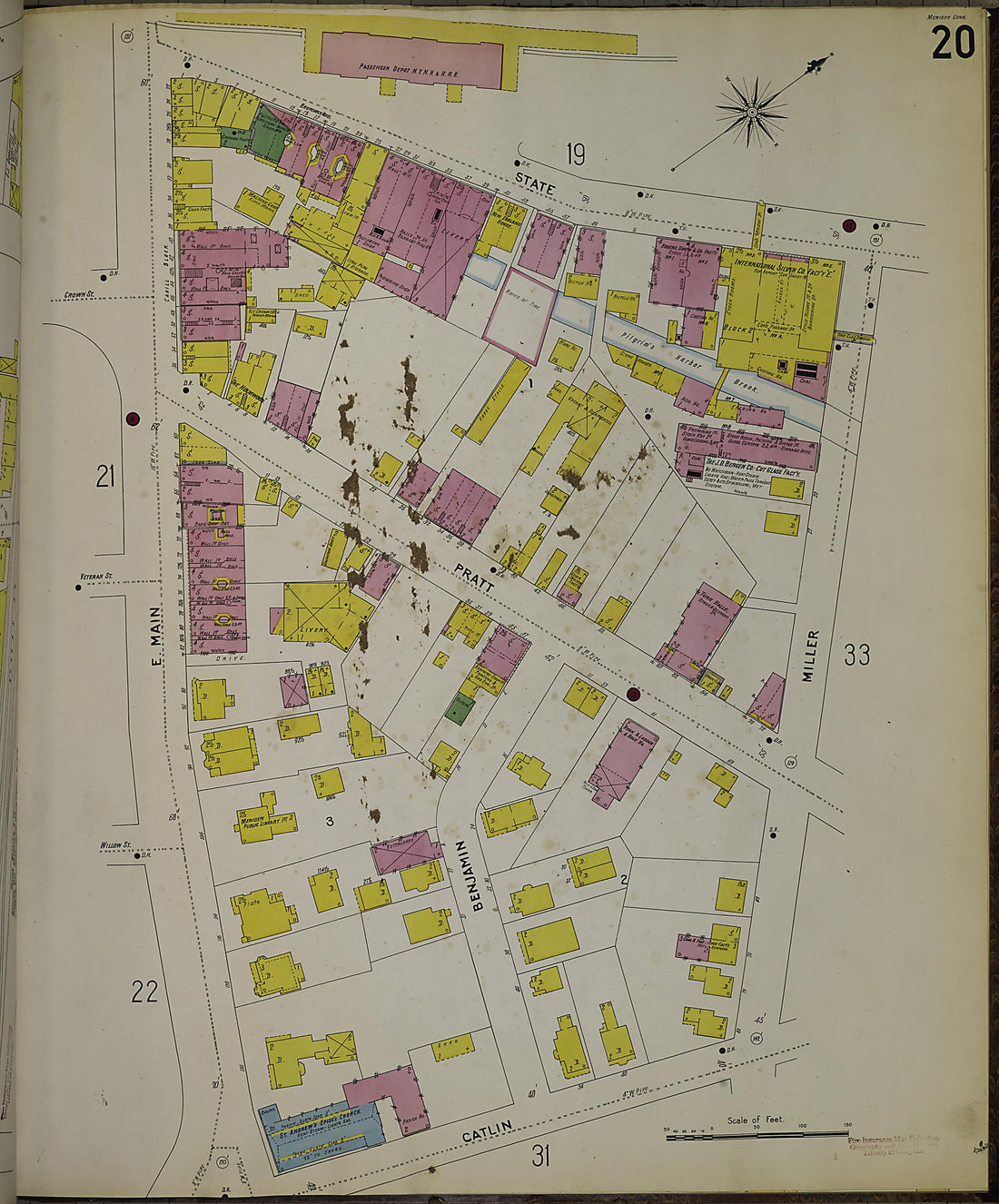 This old map of Meriden, New Haven County, Connecticut was created by Sanborn Map Company in 1901