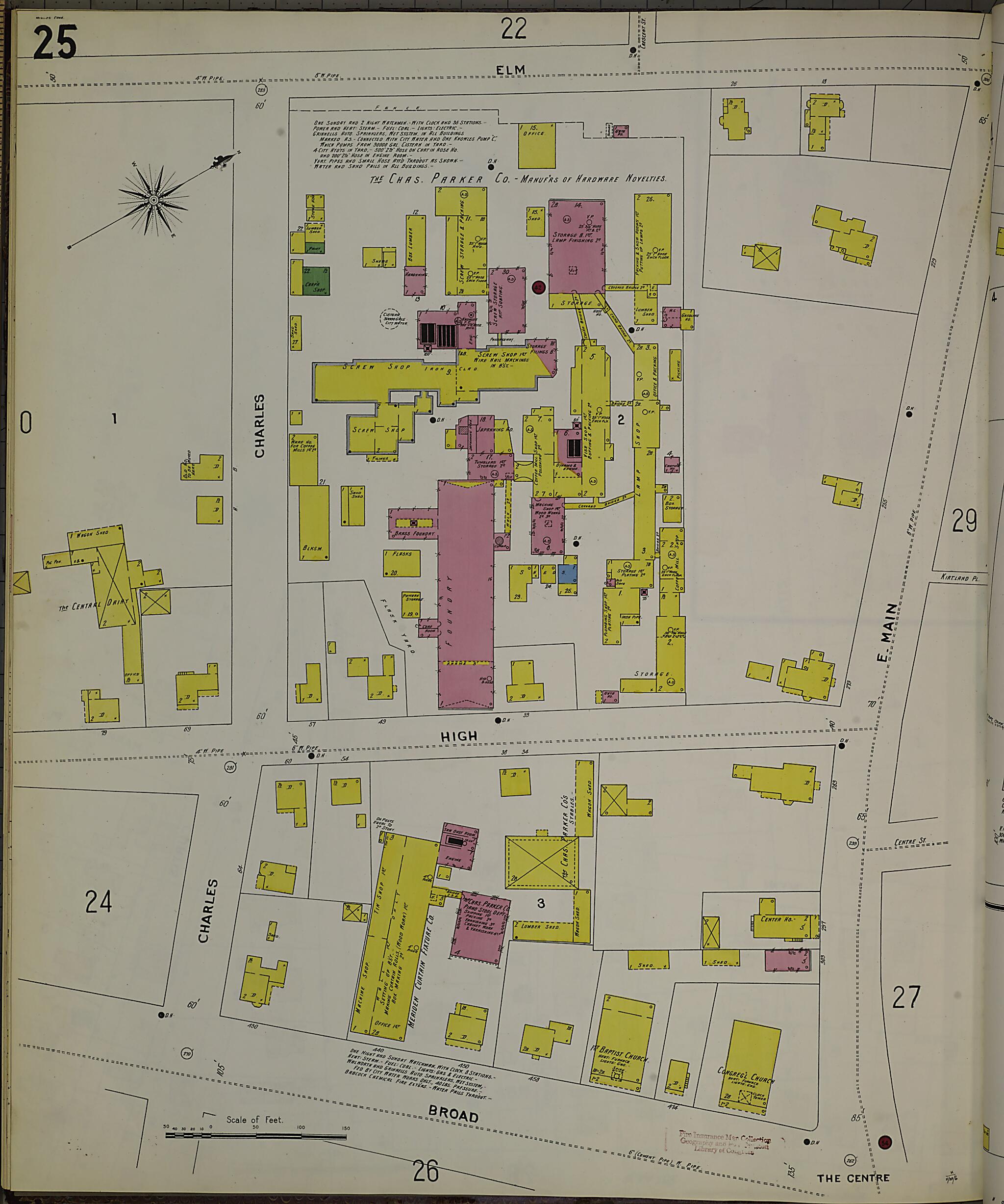 This old map of Meriden, New Haven County, Connecticut was created by Sanborn Map Company in 1901