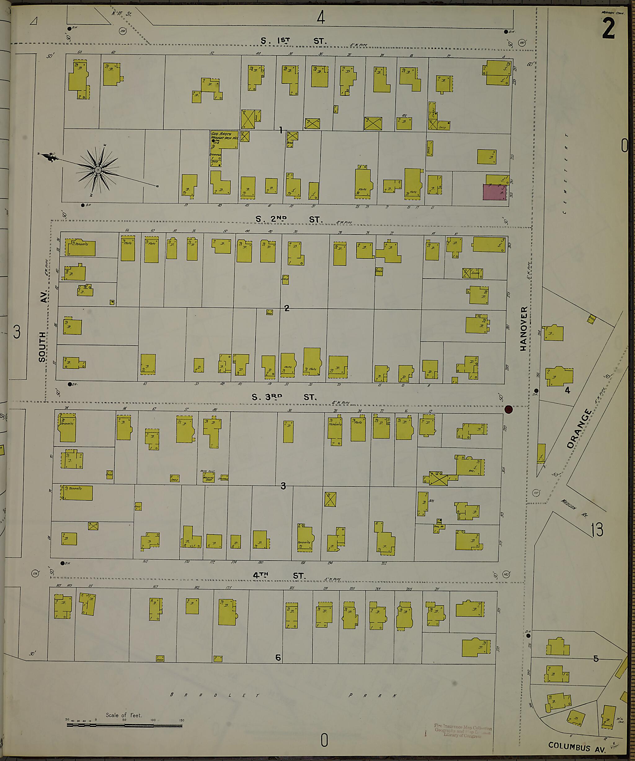 This old map of Meriden, New Haven County, Connecticut was created by Sanborn Map Company in 1901