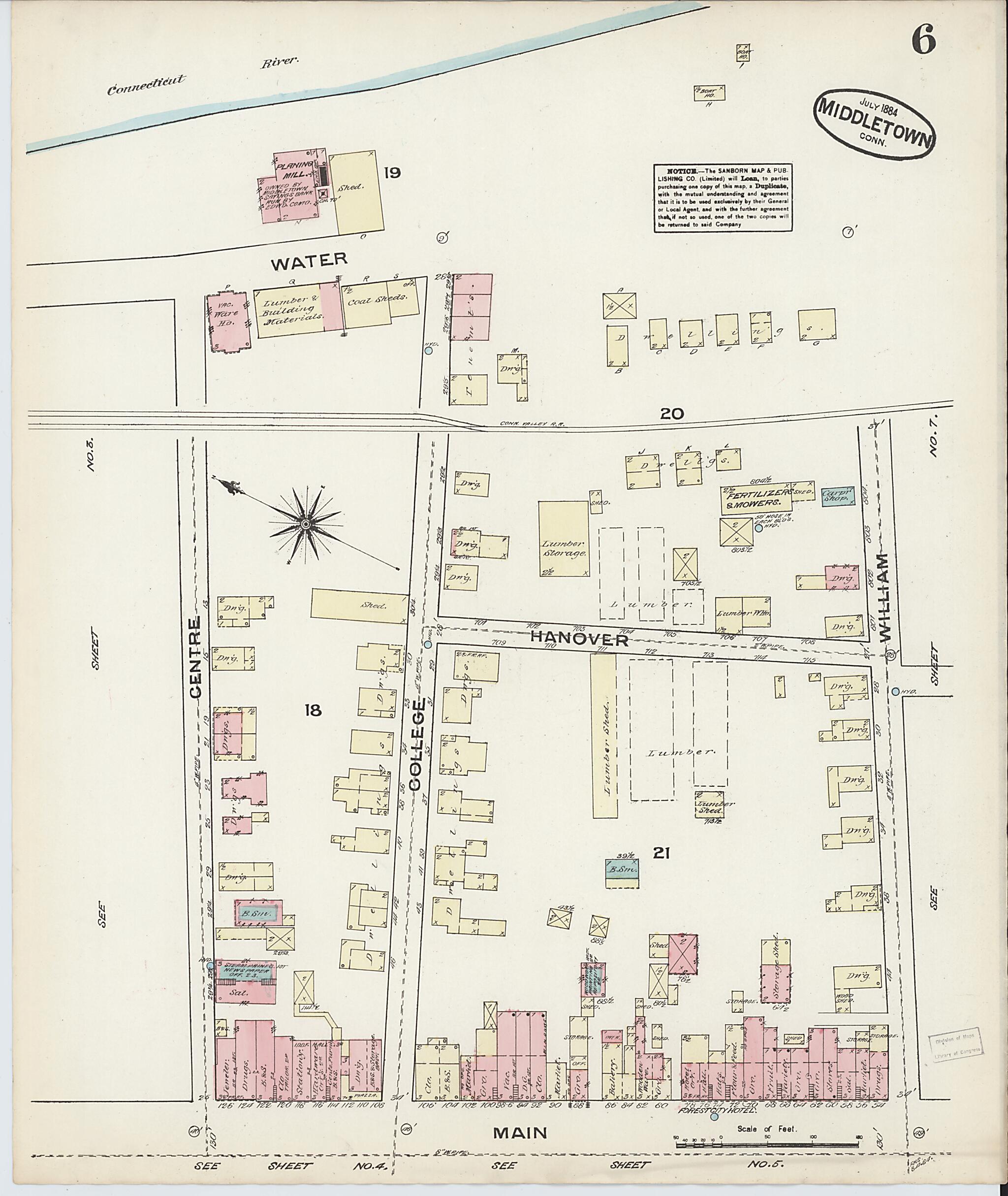 Middletown, Middlesex County, Connecticut 1884 (Sheet 6 of 10) by Relic Map Company