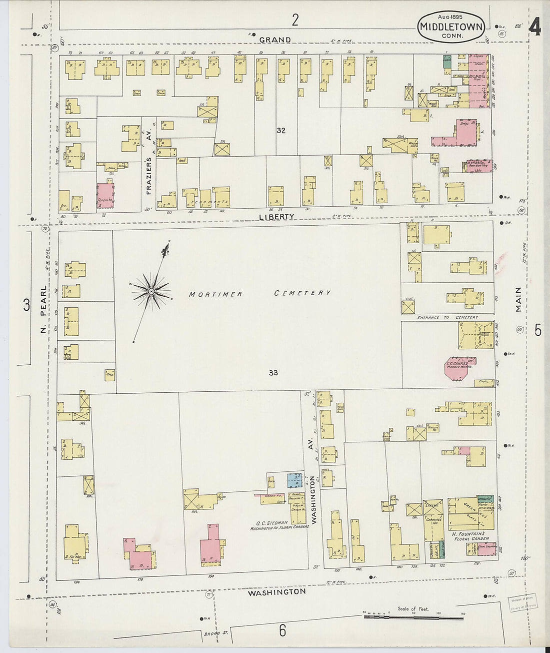 This old map of Middletown, Middlesex County, Connecticut was created by Sanborn Map Company in 1895