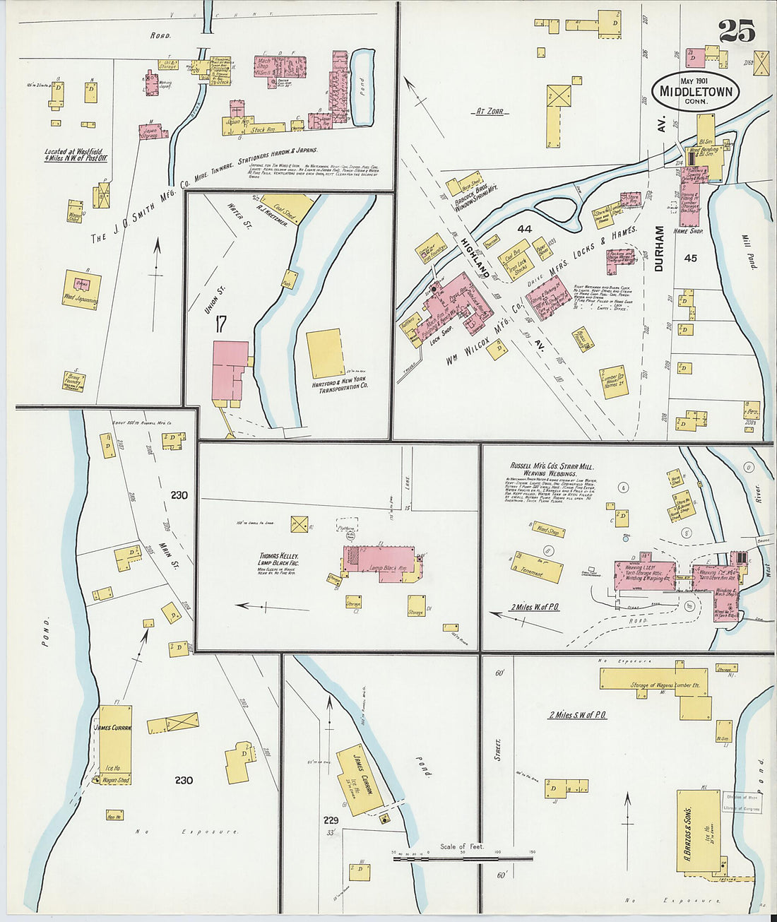 This old map of Middletown, Middlesex County, Connecticut was created by Sanborn Map Company in 1901