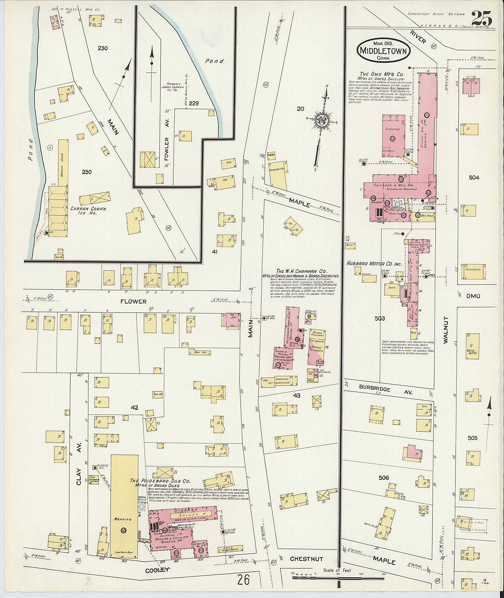 This old map of Middletown, Middlesex County, Connecticut was created by Sanborn Map Company in 1913