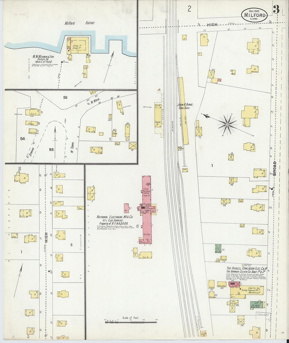 This old map of Milford, New Haven County, Connecticut was created by Sanborn Map Company in 1900