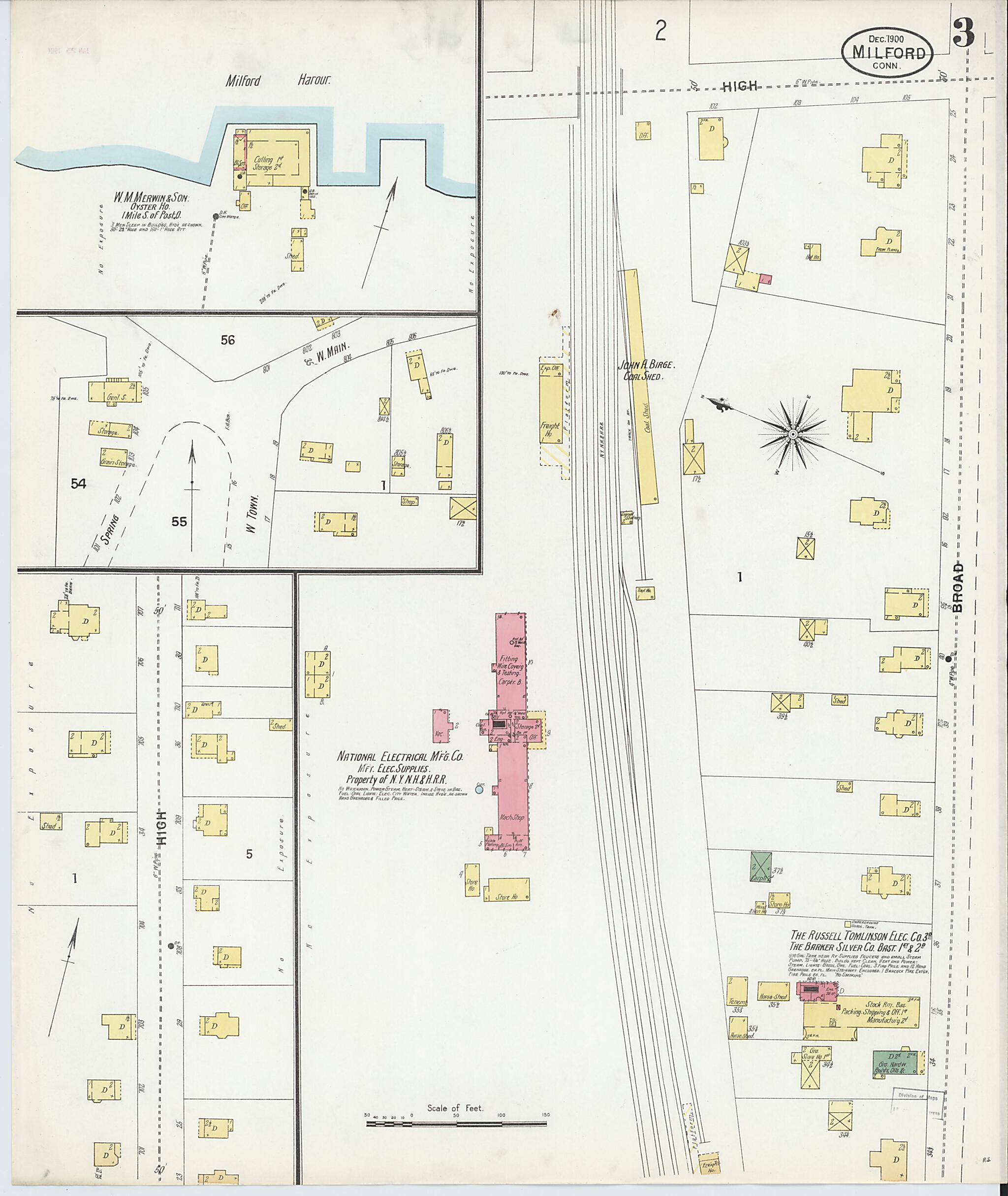 This old map of Milford, New Haven County, Connecticut was created by Sanborn Map Company in 1900