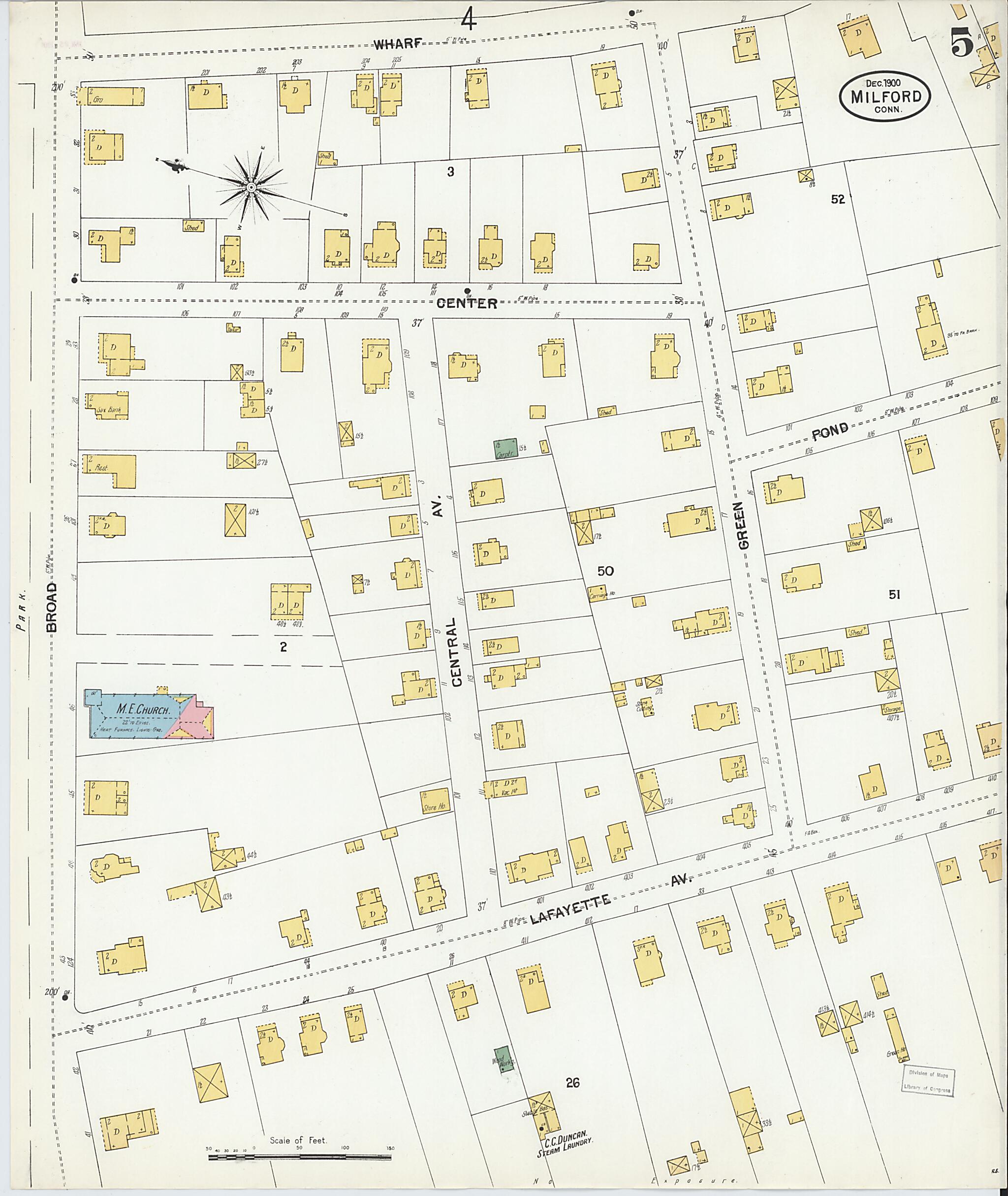 This old map of Milford, New Haven County, Connecticut was created by Sanborn Map Company in 1900