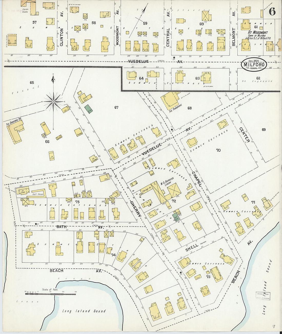 This old map of Milford, New Haven County, Connecticut was created by Sanborn Map Company in 1900