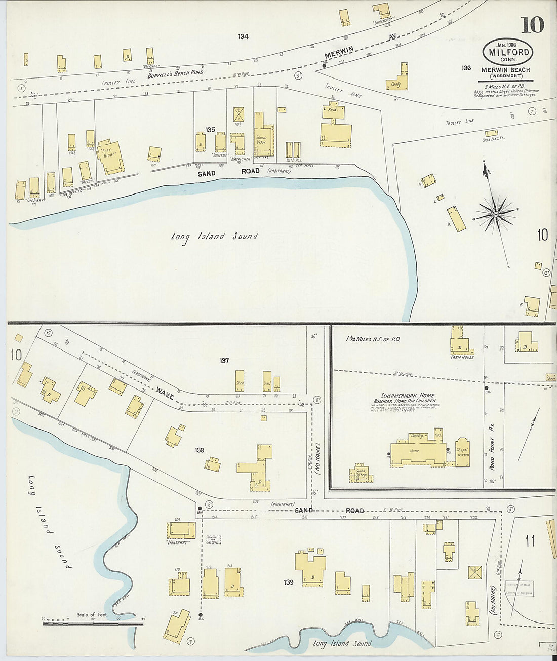 This old map of Milford, New Haven County, Connecticut was created by Sanborn Map Company in 1906