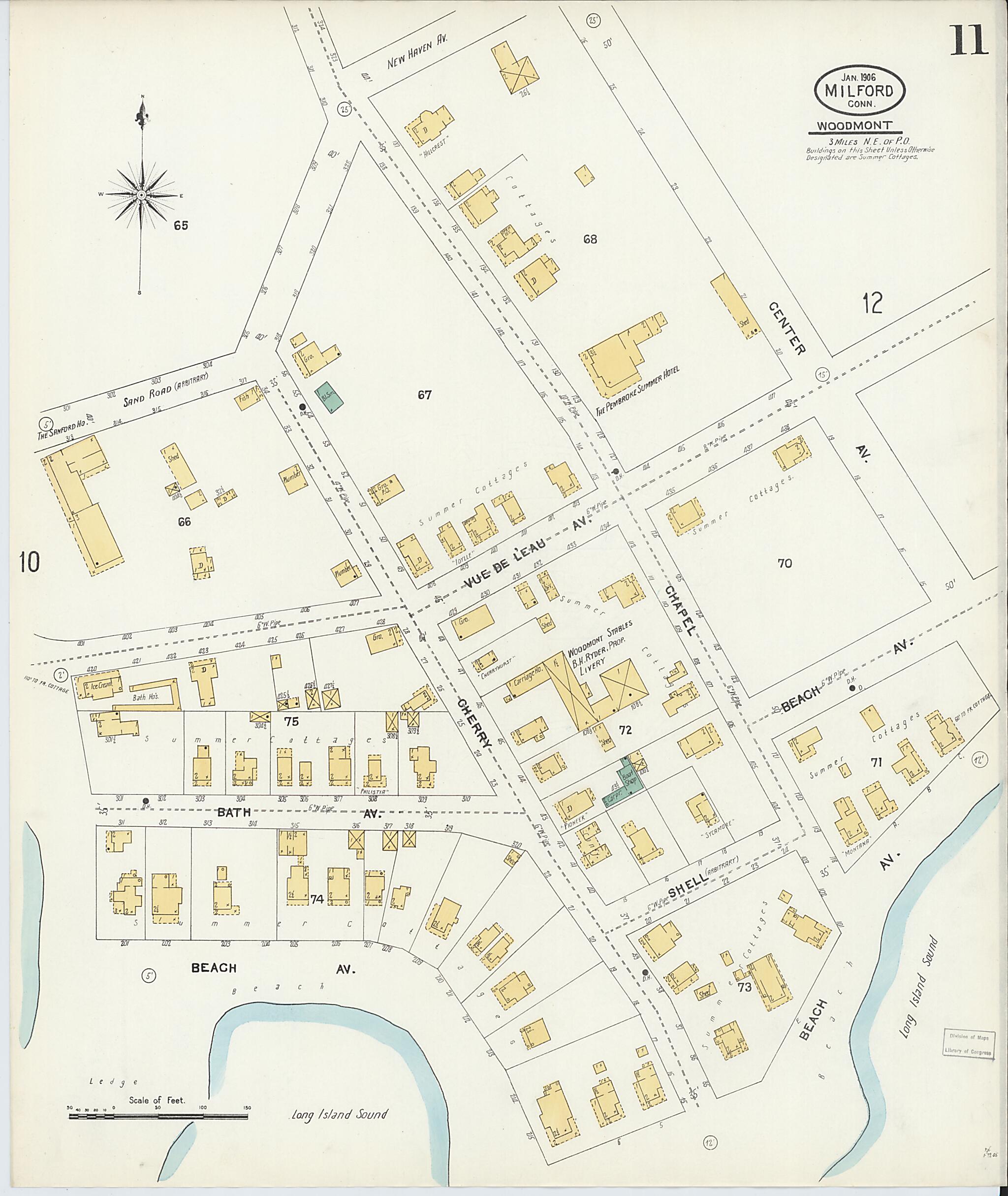 This old map of Milford, New Haven County, Connecticut was created by Sanborn Map Company in 1906